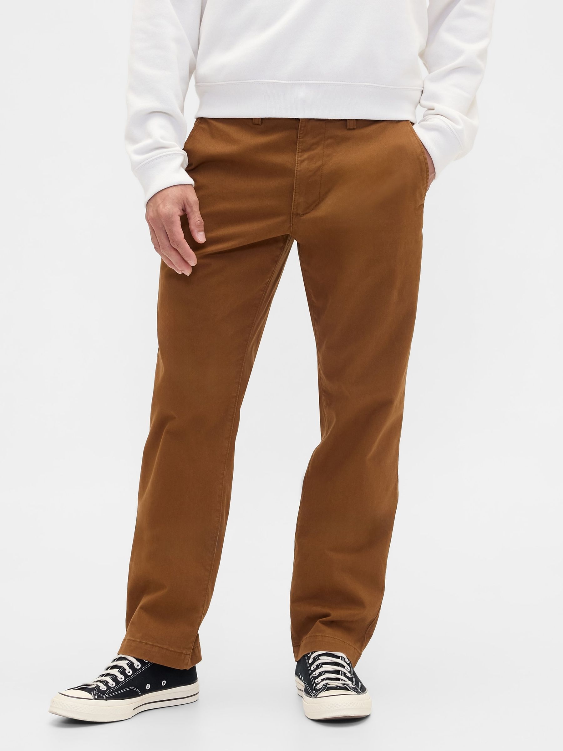 Brown Essential Chinos in Straight Fit - Image 4 of 6