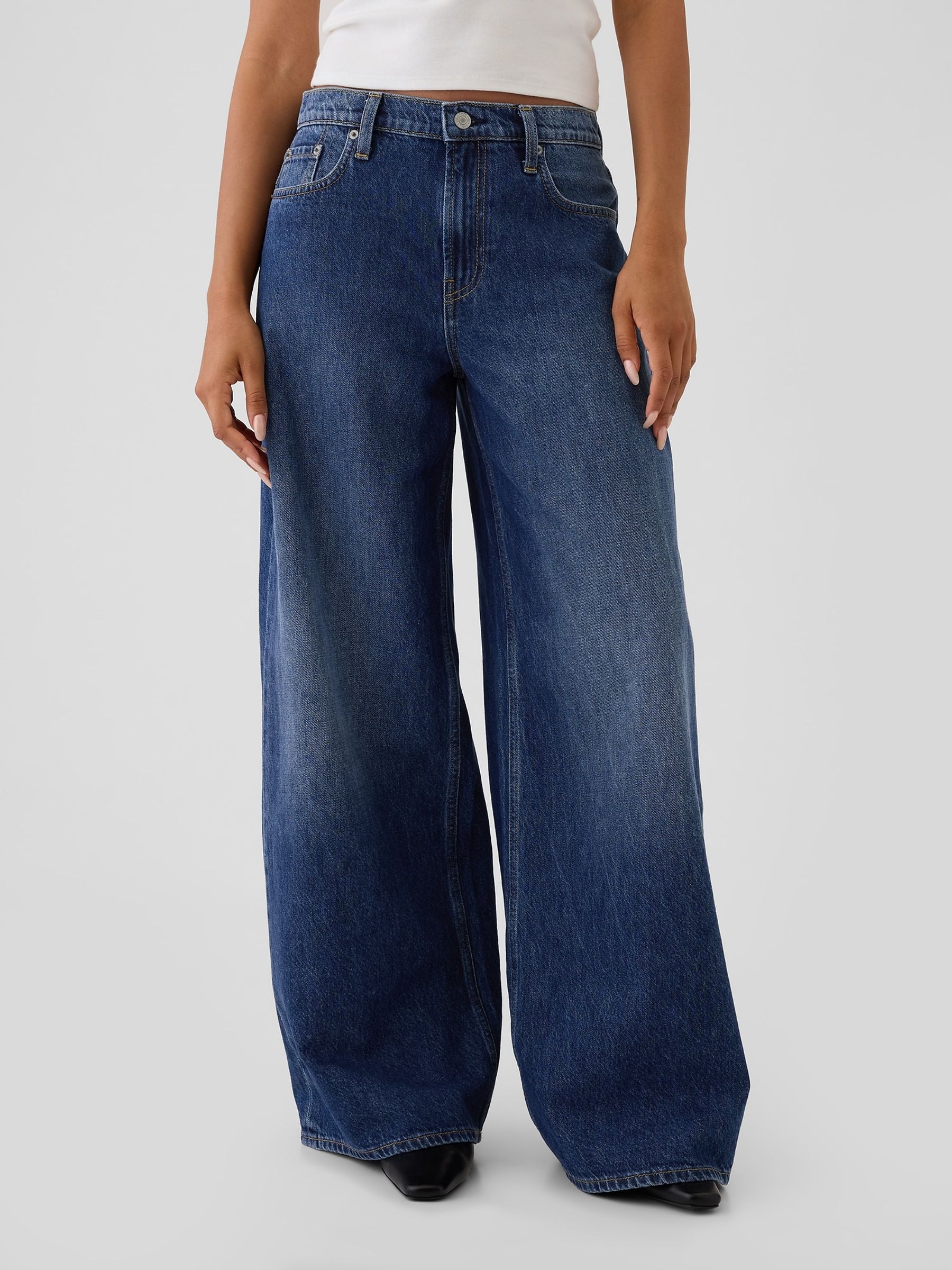 Blue Low Rise Extra Baggy Jeans - Image 1 of 6