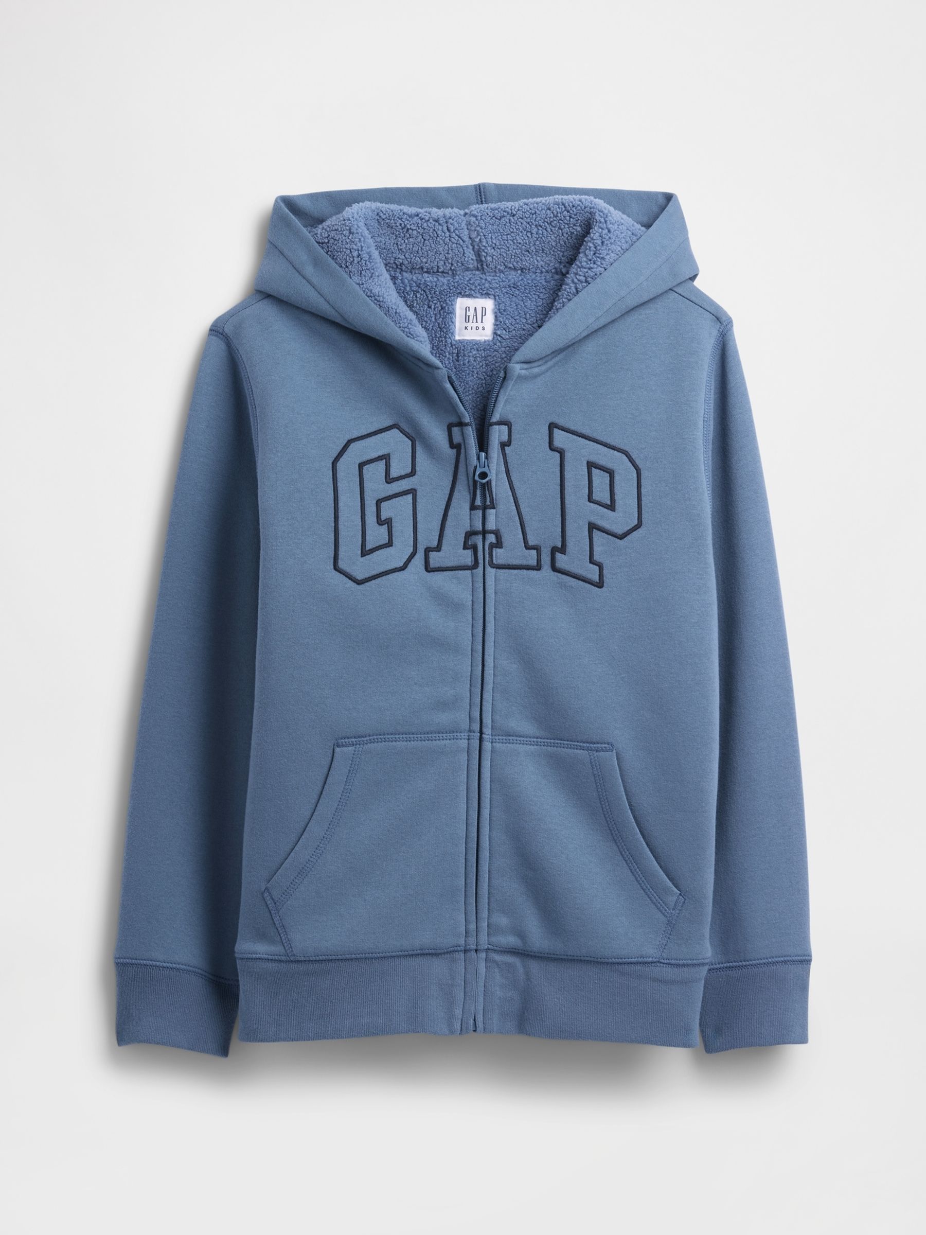 Blue Logo Sherpa-Lined Zip Hoodie - Image 1 of 3