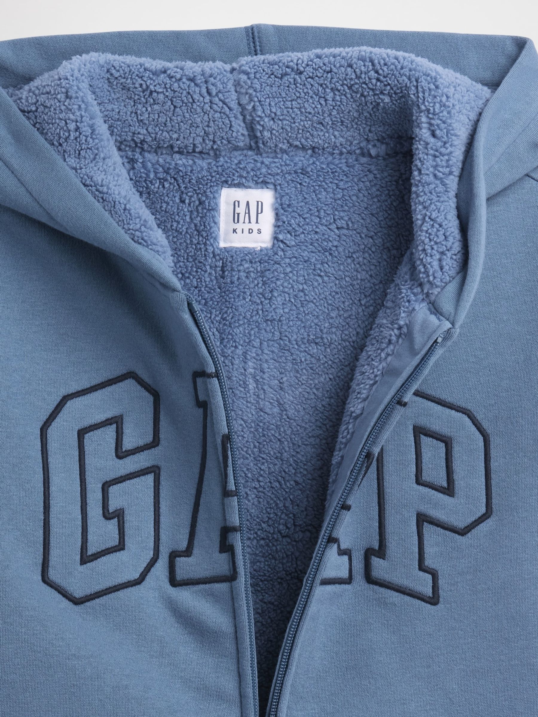 Blue Logo Sherpa-Lined Zip Hoodie - Image 3 of 3