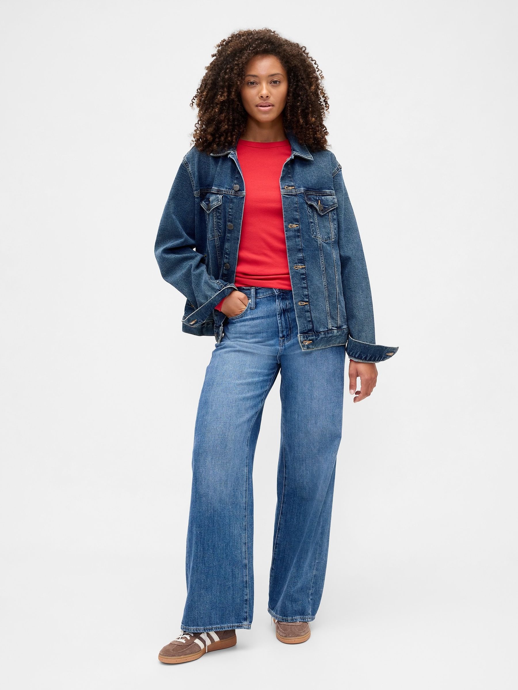 Red Long Sleeve Rib T-Shirt - Image 3 of 5