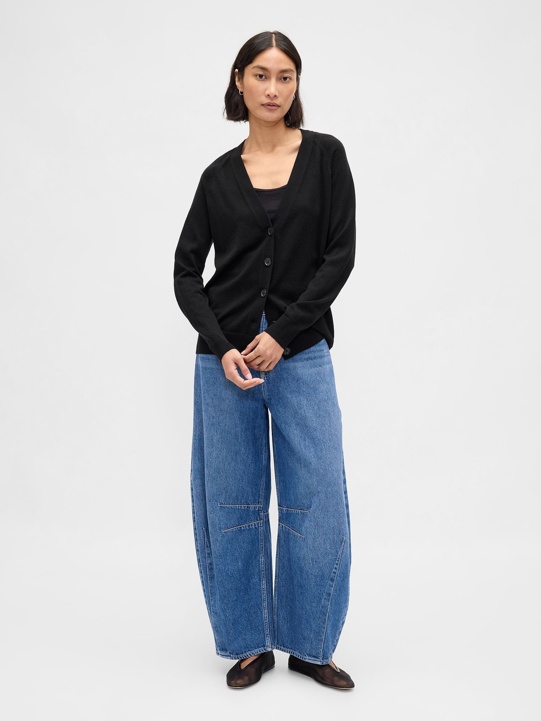 Black Boyfriend Merino Cardigan - Image 3 of 4