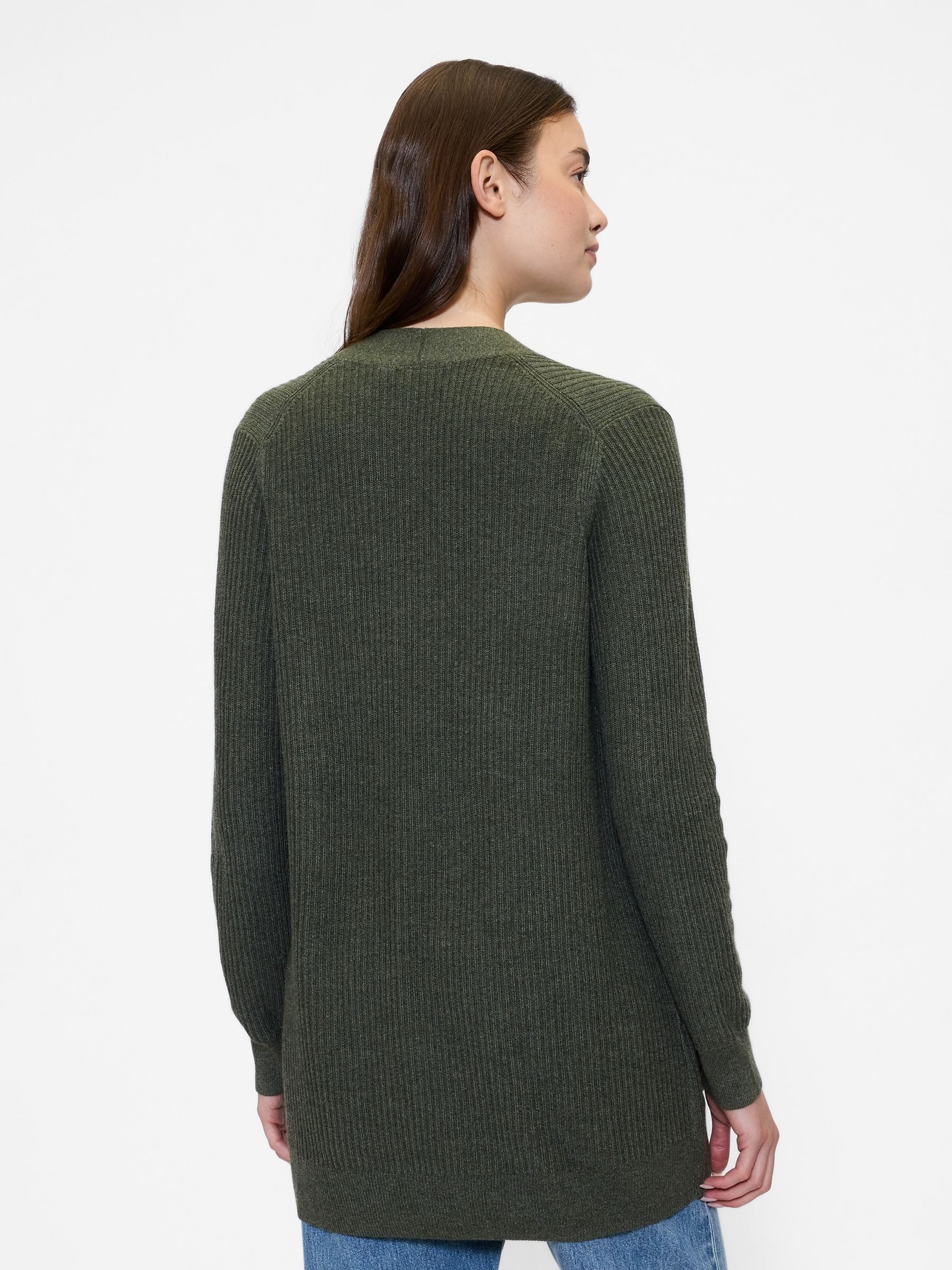 Green Long Open Cardigan - Image 2 of 5