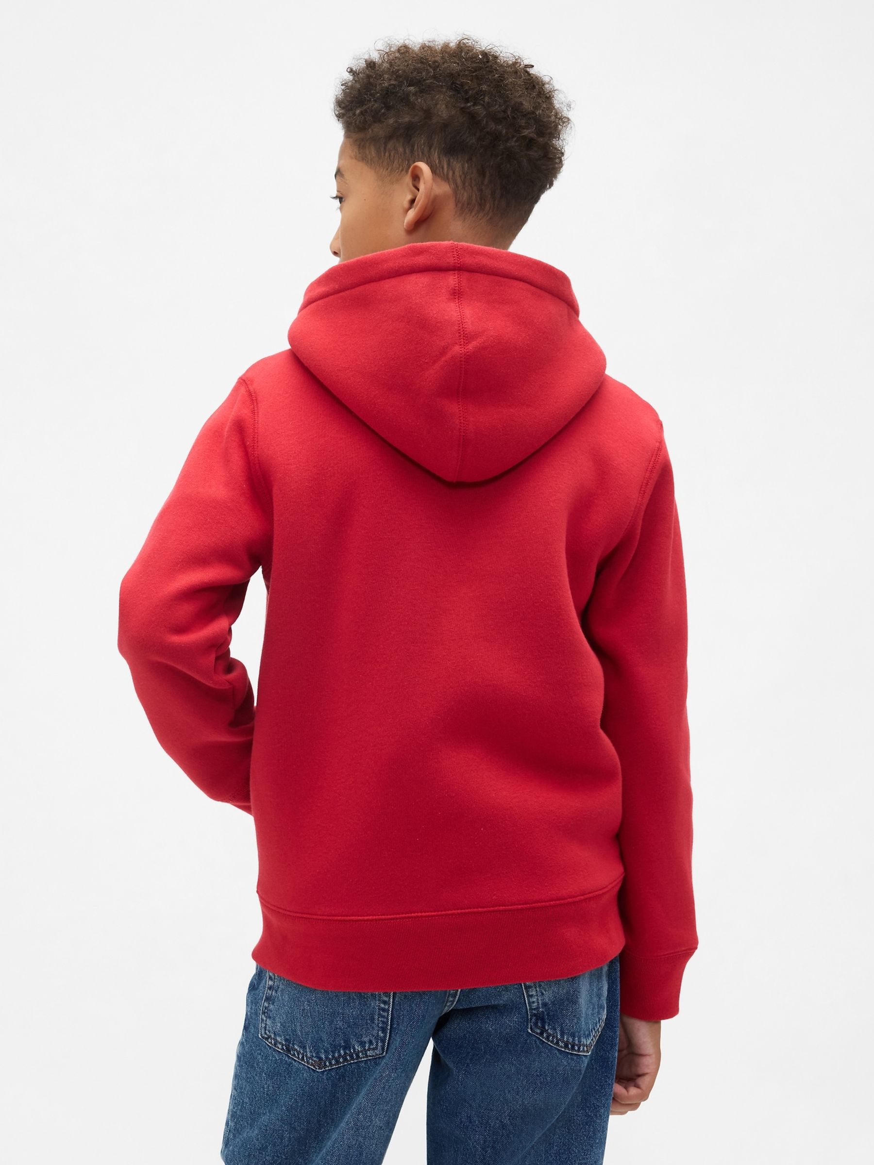 Red Logo Sherpa-Lined Zip Hoodie (4-13yrs) - Image 2 of 5 Red Logo Sherpa-Lined Zip Hoodie (4-13yrs) - Image 2 of 5
