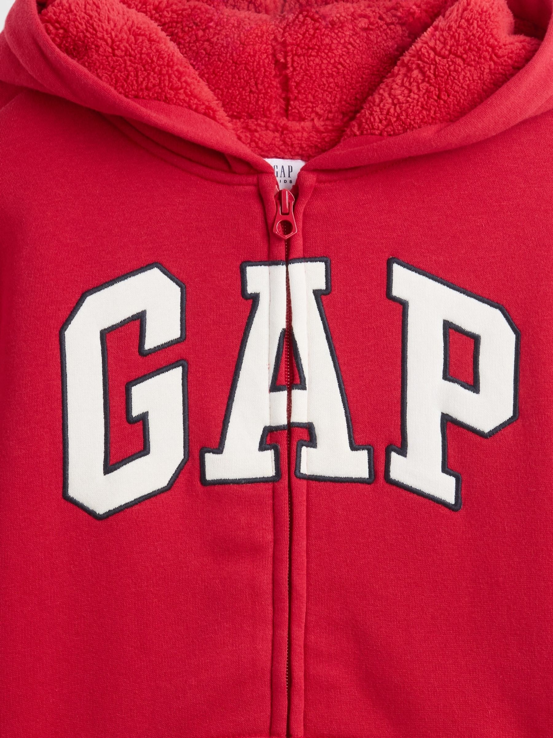 Red Logo Sherpa-Lined Zip Hoodie (4-13yrs) - Image 5 of 5 Red Logo Sherpa-Lined Zip Hoodie (4-13yrs) - Image 5 of 5