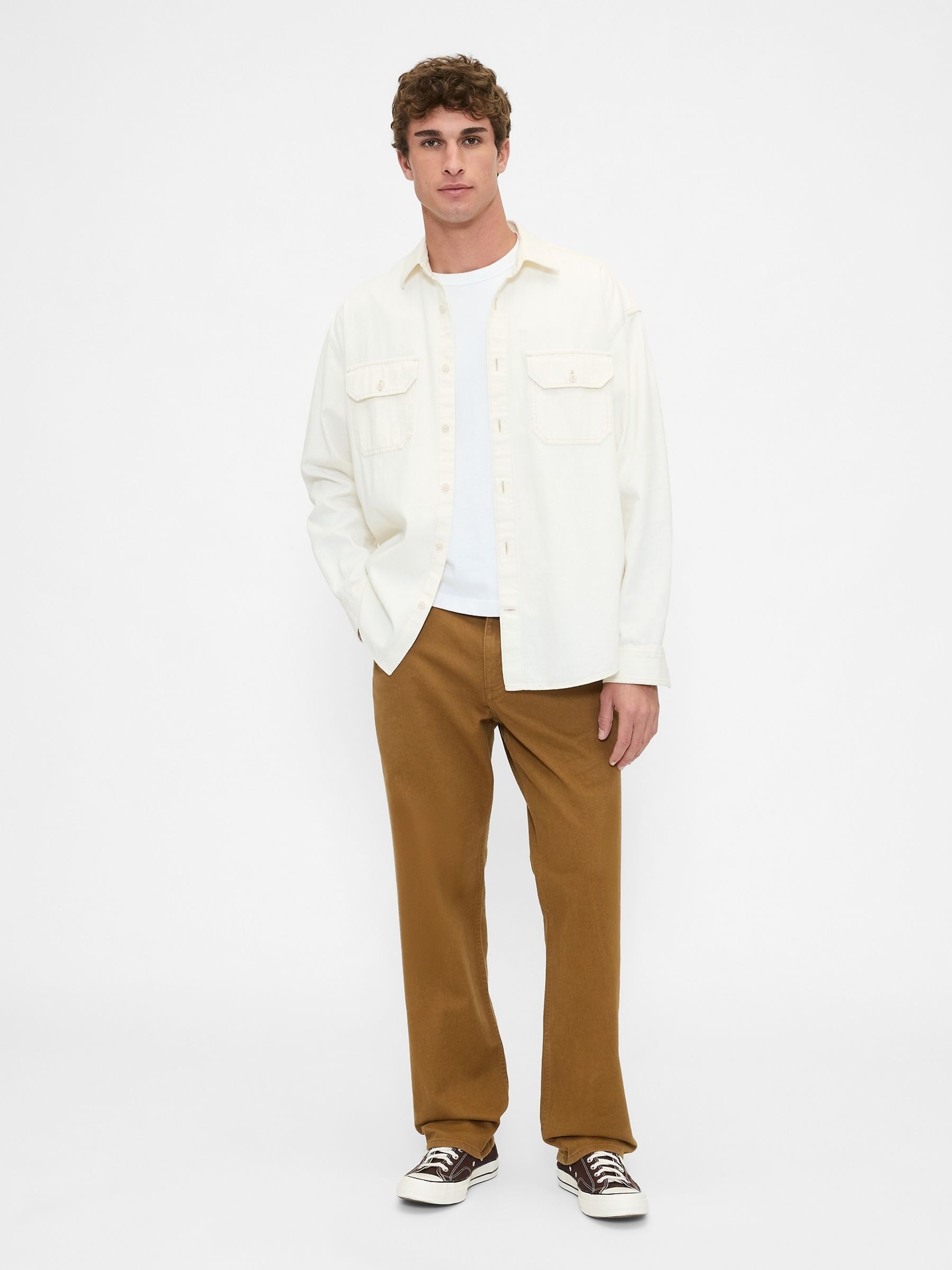 Brown Relaxed Utility Chinos