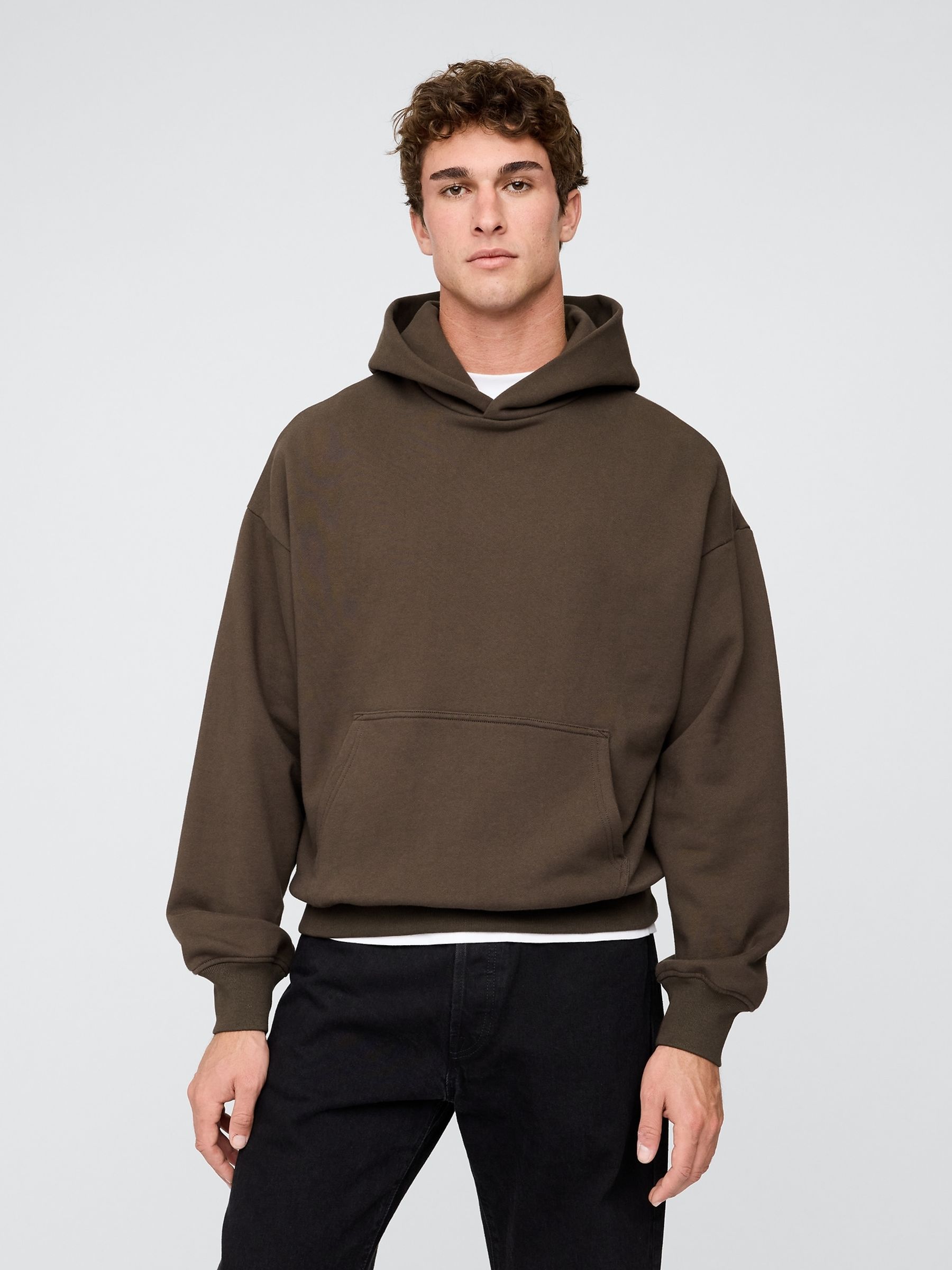 Brown Oversized Heavyweight Hoodie - Image 1 of 4