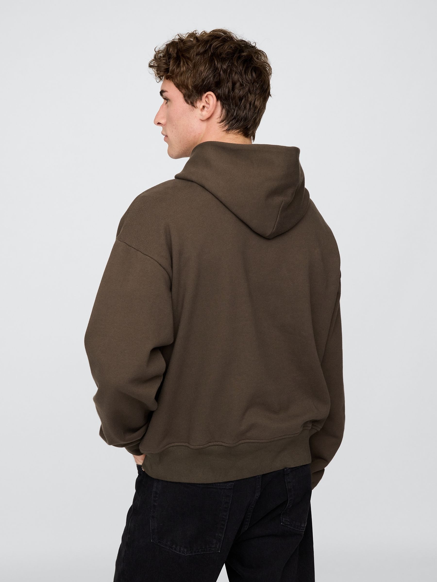 Brown Oversized Heavyweight Hoodie - Image 2 of 4