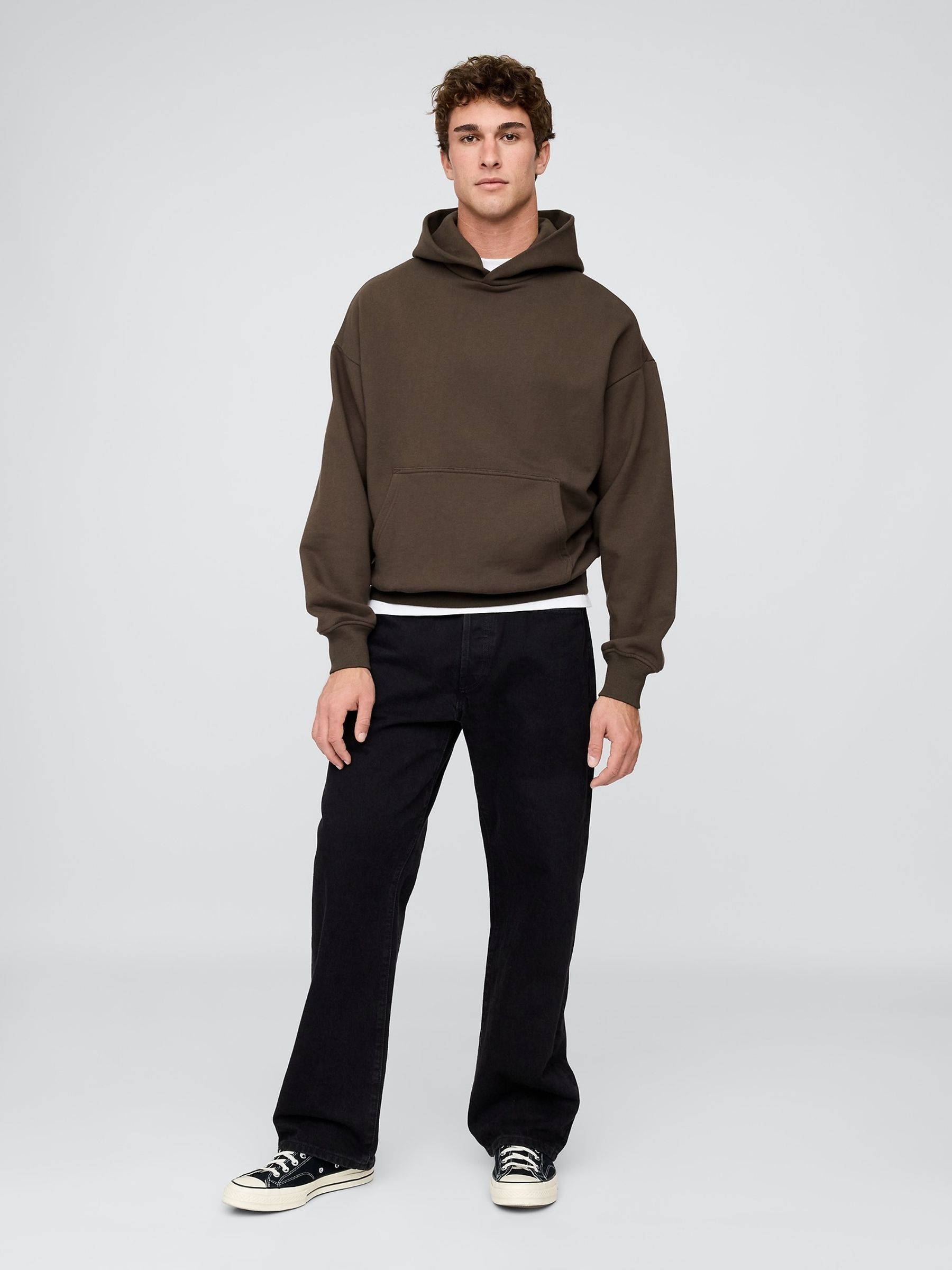 Brown Oversized Heavyweight Hoodie - Image 3 of 4