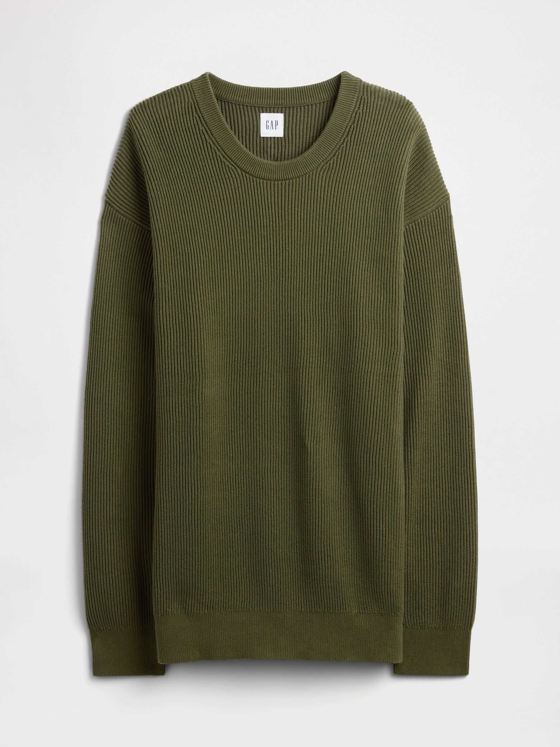 Green Ribbed Crew Neck Long Sleeve Jumper - Image 4 of 5