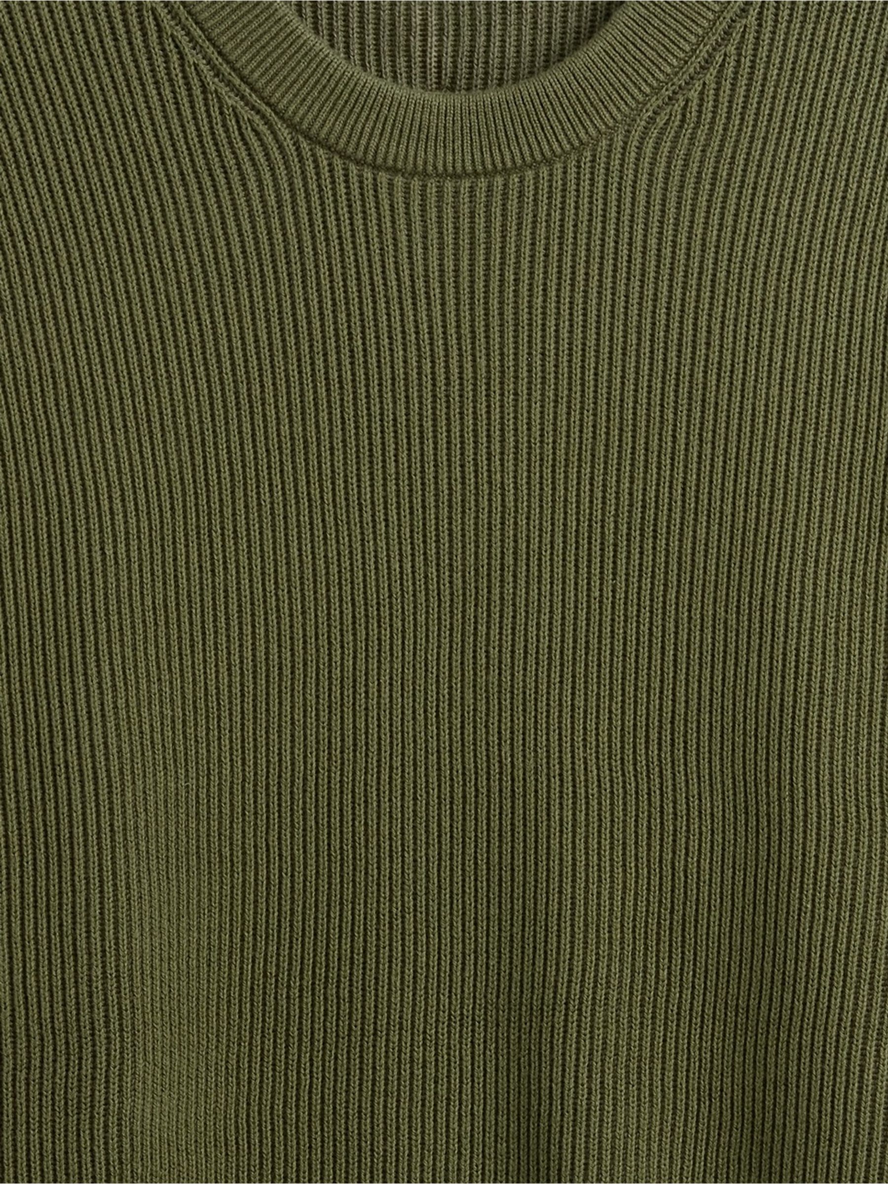 Green Ribbed Crew Neck Long Sleeve Jumper - Image 5 of 5