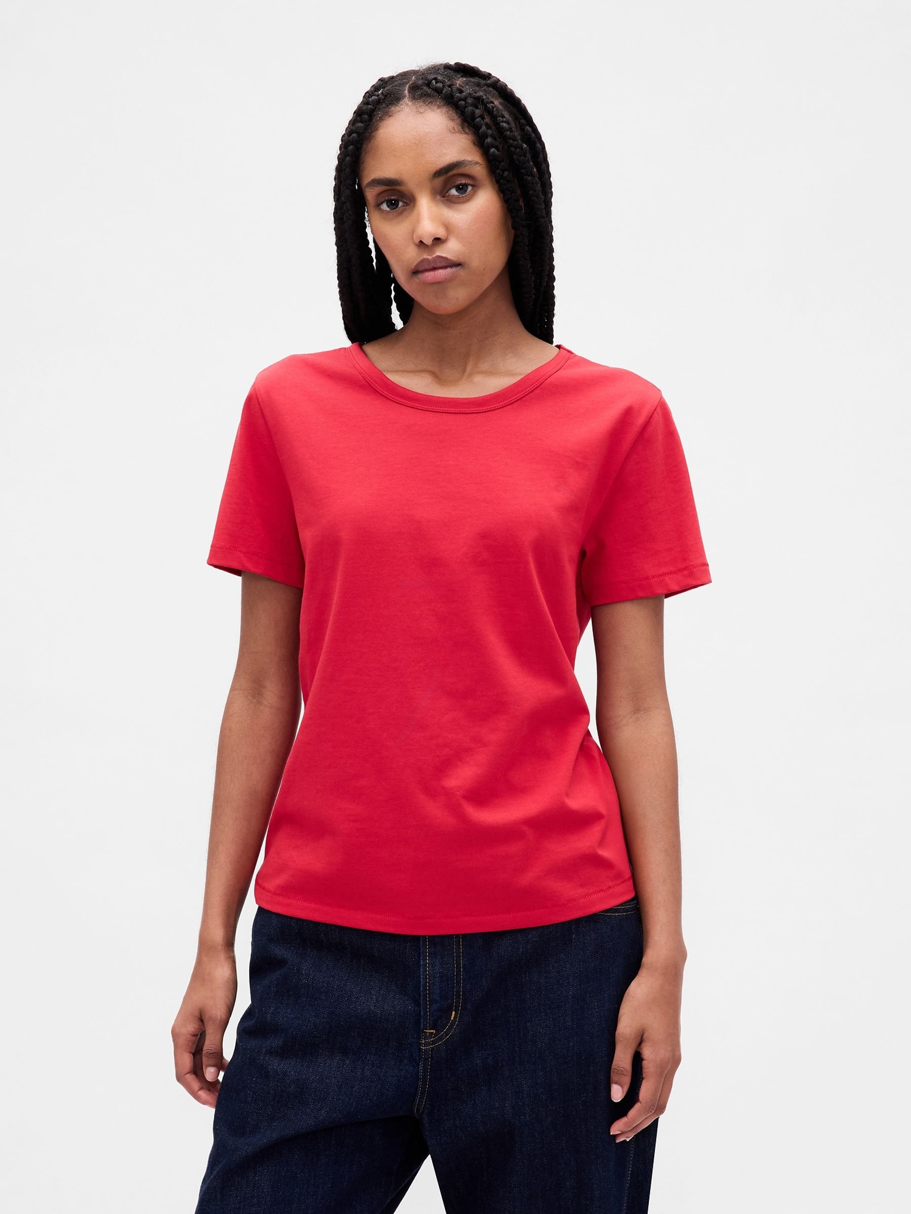 Red T-Shirt Vintage Soft Crew Neck Short Sleeve T-Shirt - Image 1 of 4