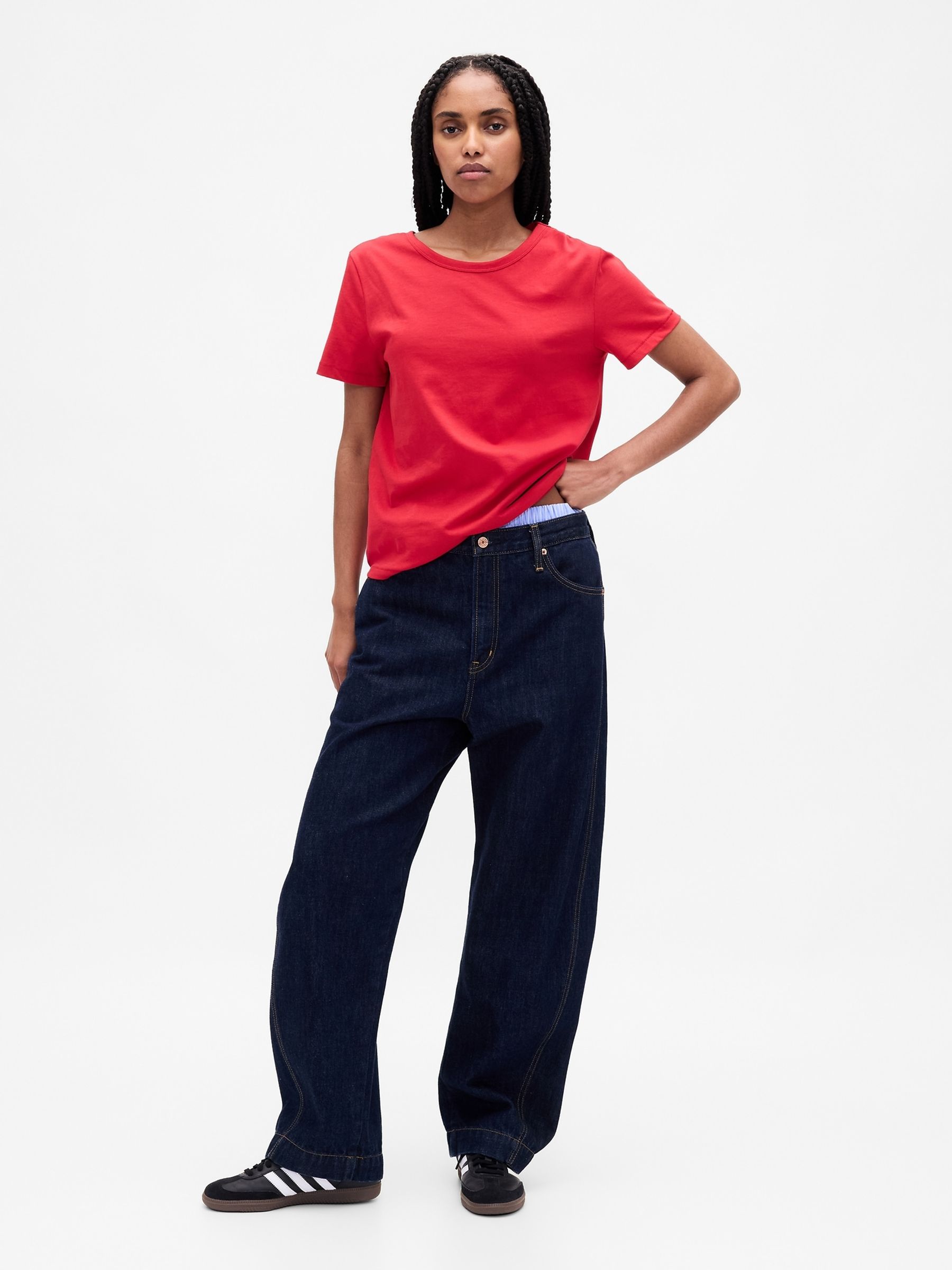 Red T-Shirt Vintage Soft Crew Neck Short Sleeve T-Shirt - Image 3 of 4