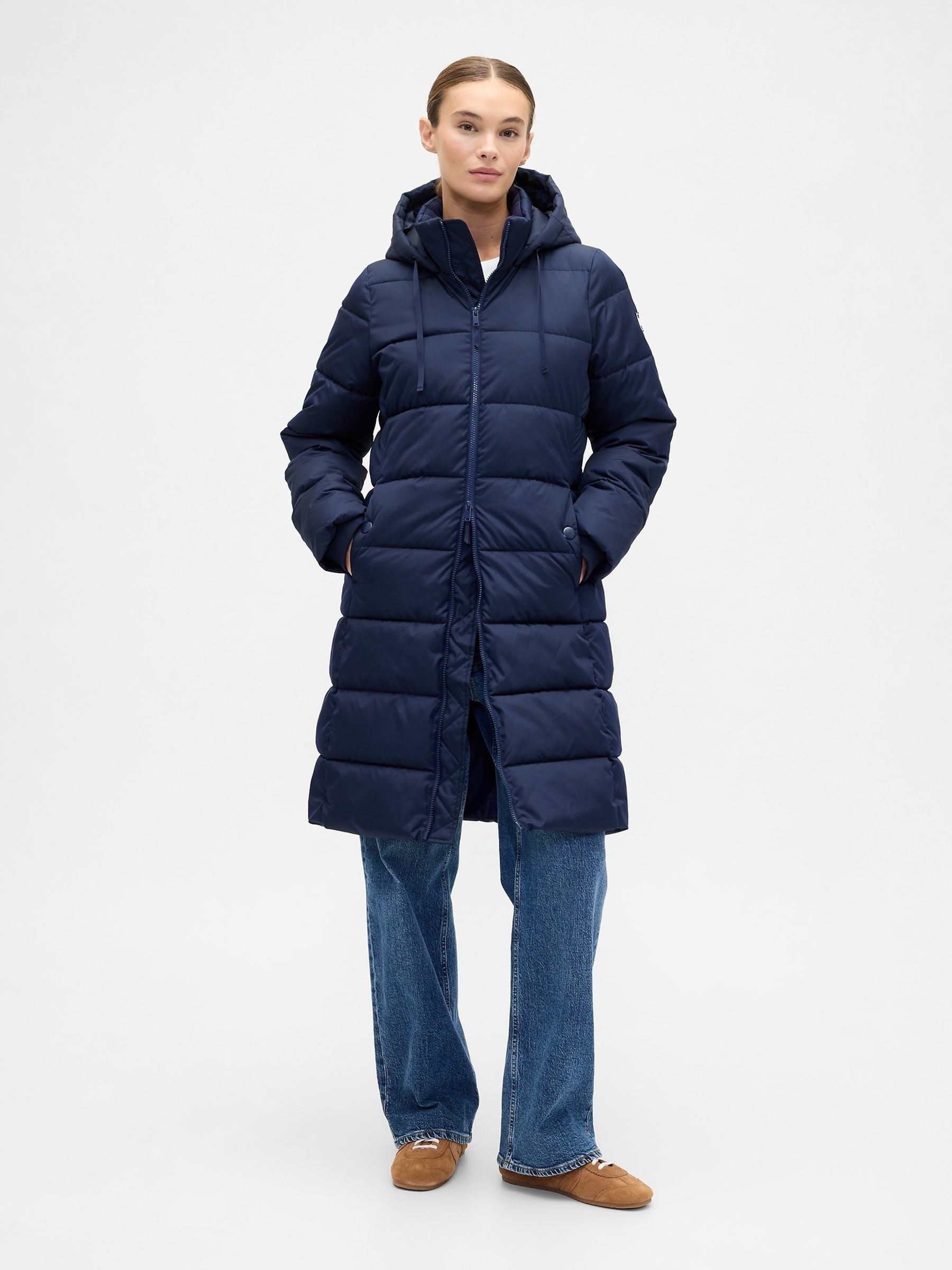 Blue ColdControl Relaxed Midi Puffer Coat - Image 1 of 4