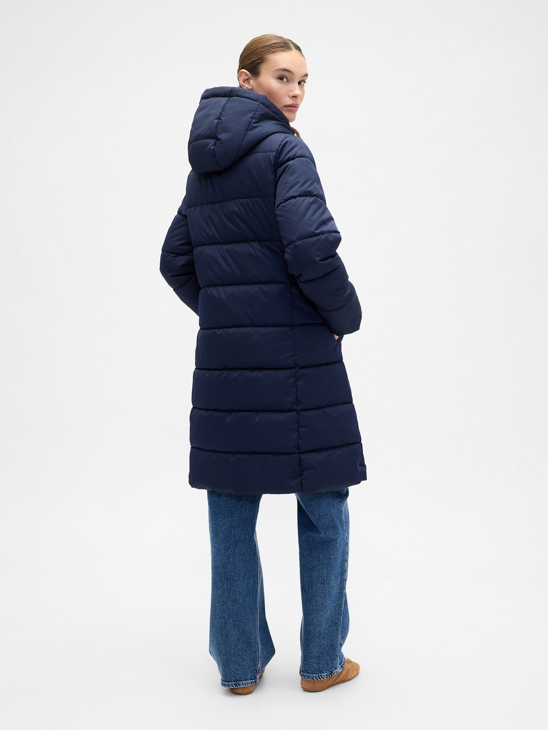 Blue ColdControl Relaxed Midi Puffer Coat - Image 2 of 4