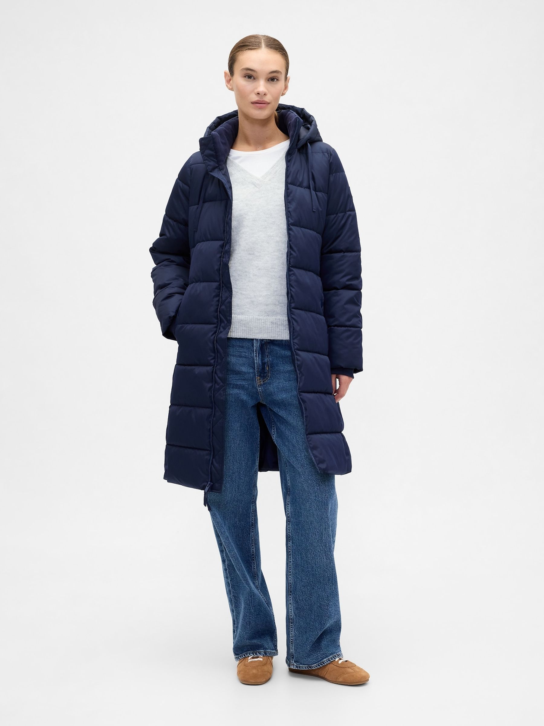 Blue ColdControl Relaxed Midi Puffer Coat - Image 3 of 4