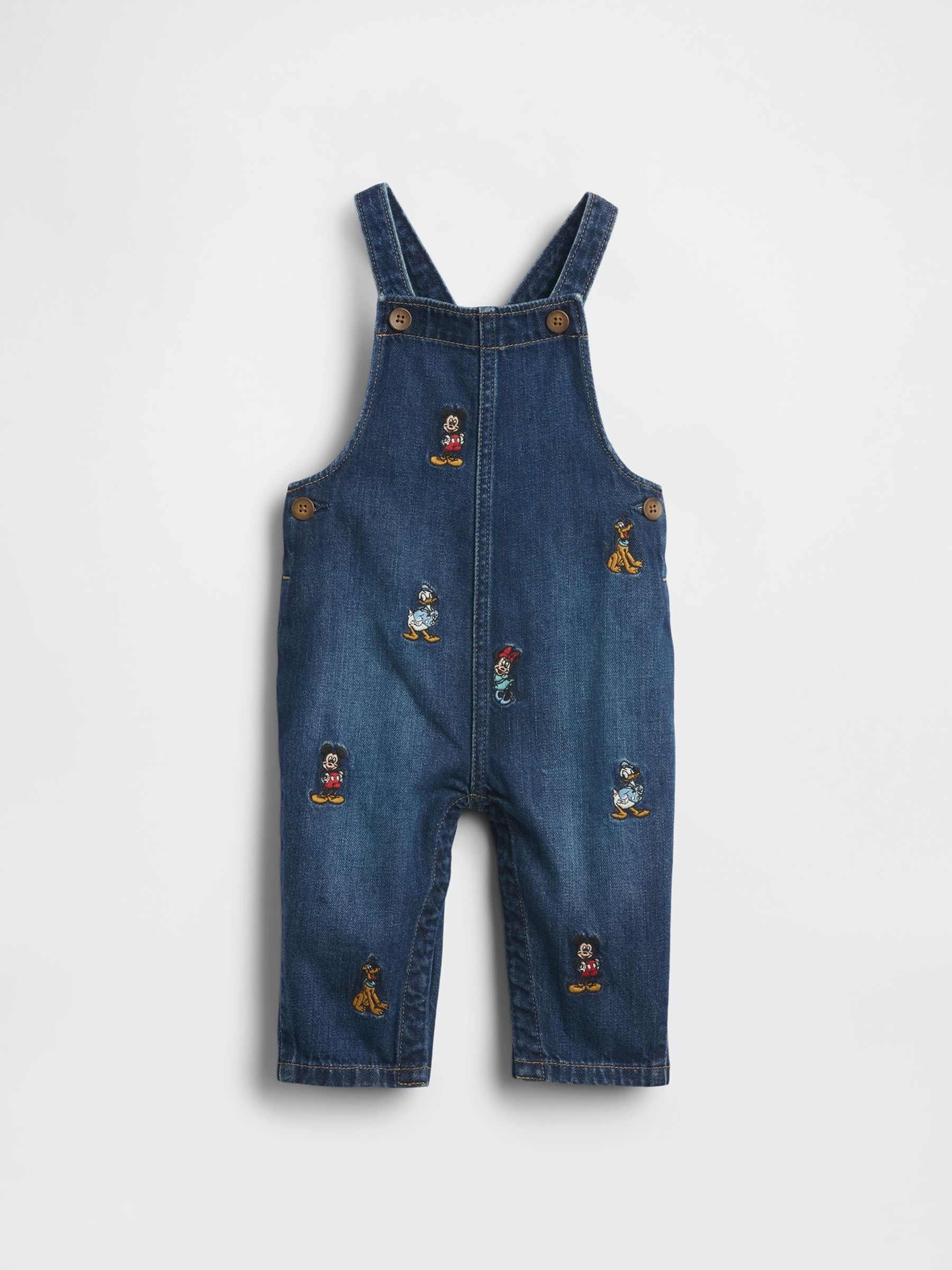 Blue Mickey & Friends Disney Denim Dungarees (Newborn-24mths) | Gap