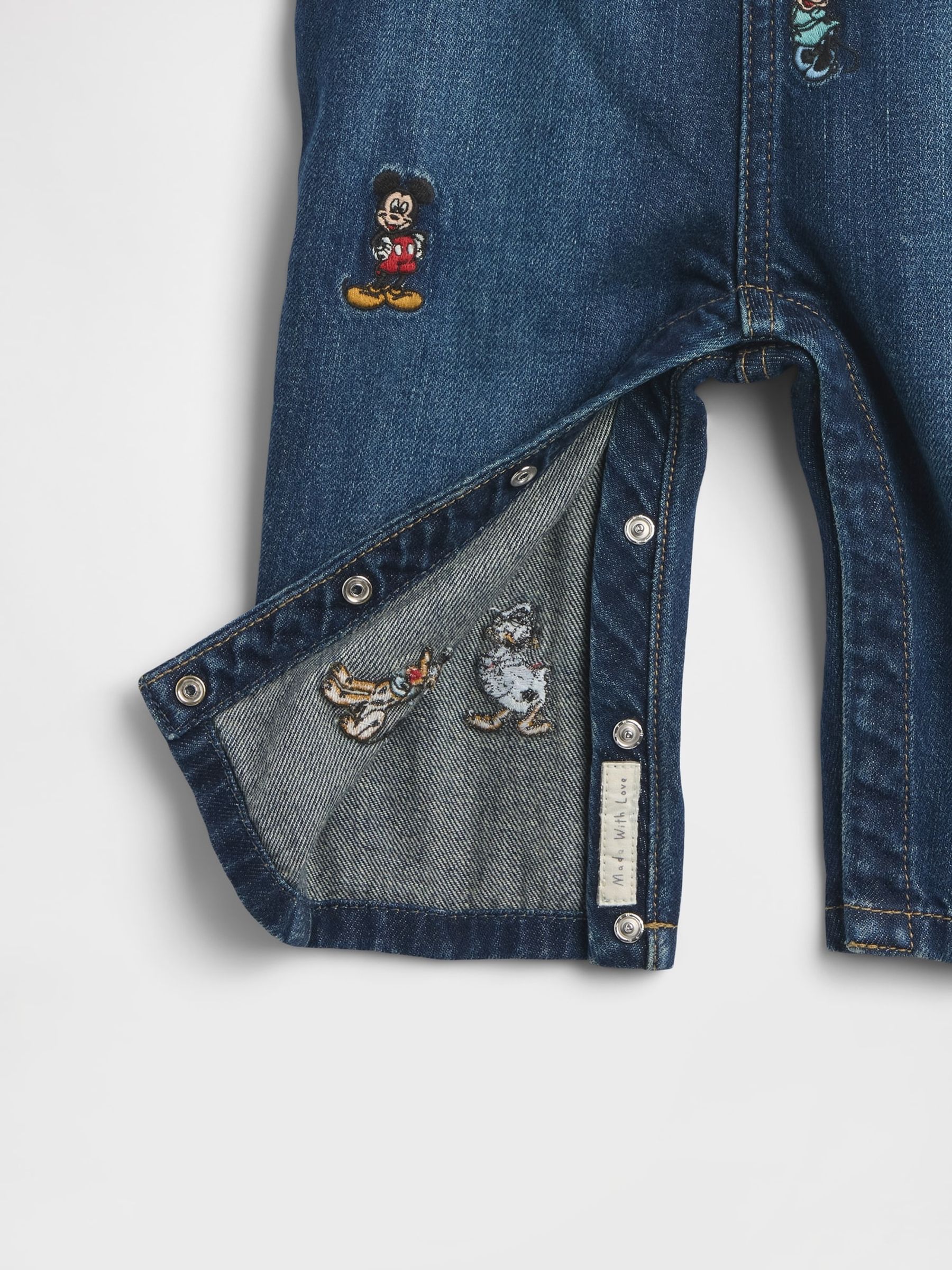 Blue Mickey & Friends Disney Denim Dungarees (Newborn-24mths) | Gap