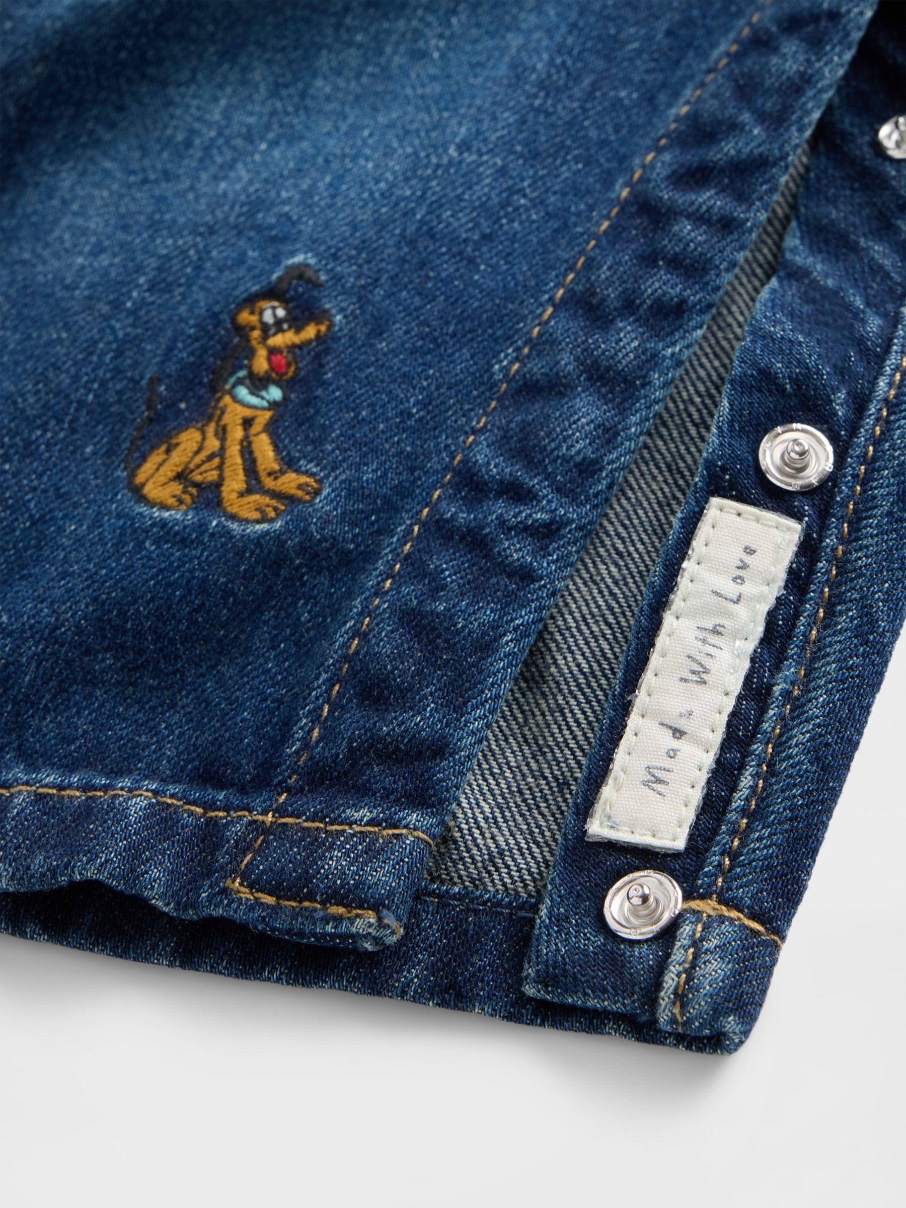 Blue Mickey & Friends Disney Denim Dungarees (Newborn-24mths) | Gap