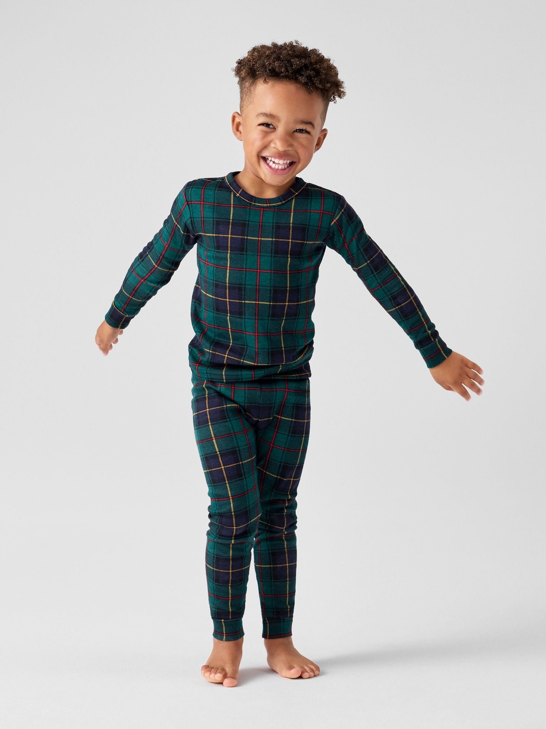 Green Plaid Matching Family Christmas Pyjamas - Image 1 of 4