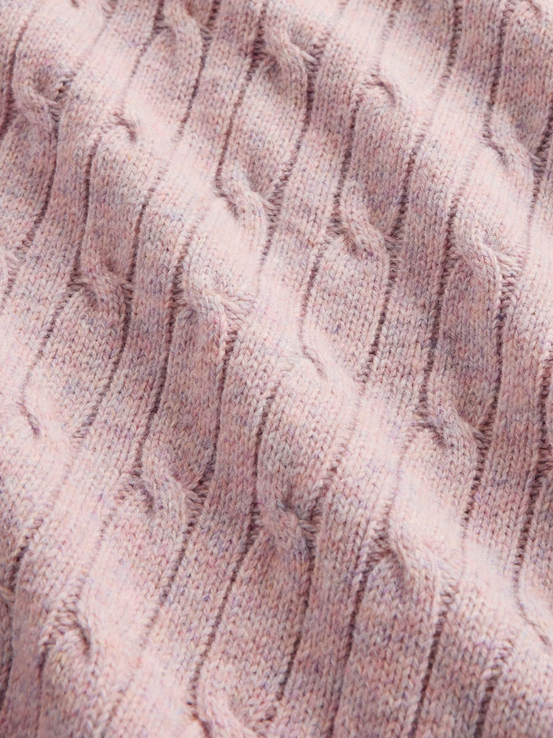 Pink Wool Cable Crew Jumper - Image 4 of 4