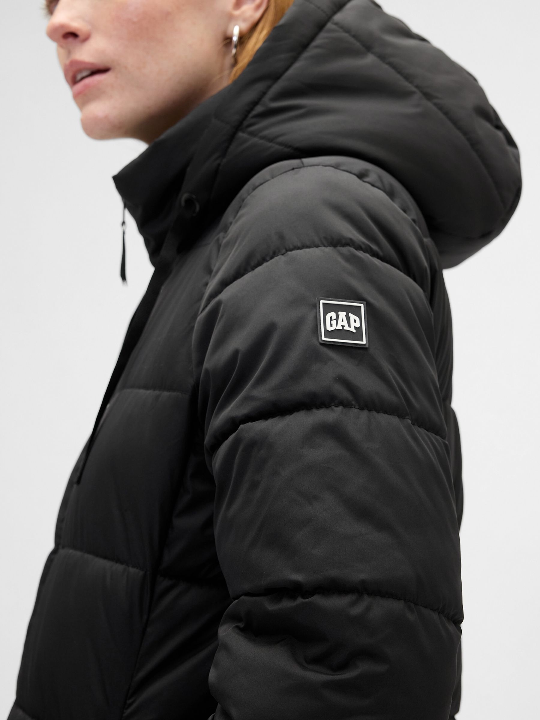 Black ColdControl Relaxed Midi Puffer Coat - Image 4 of 4