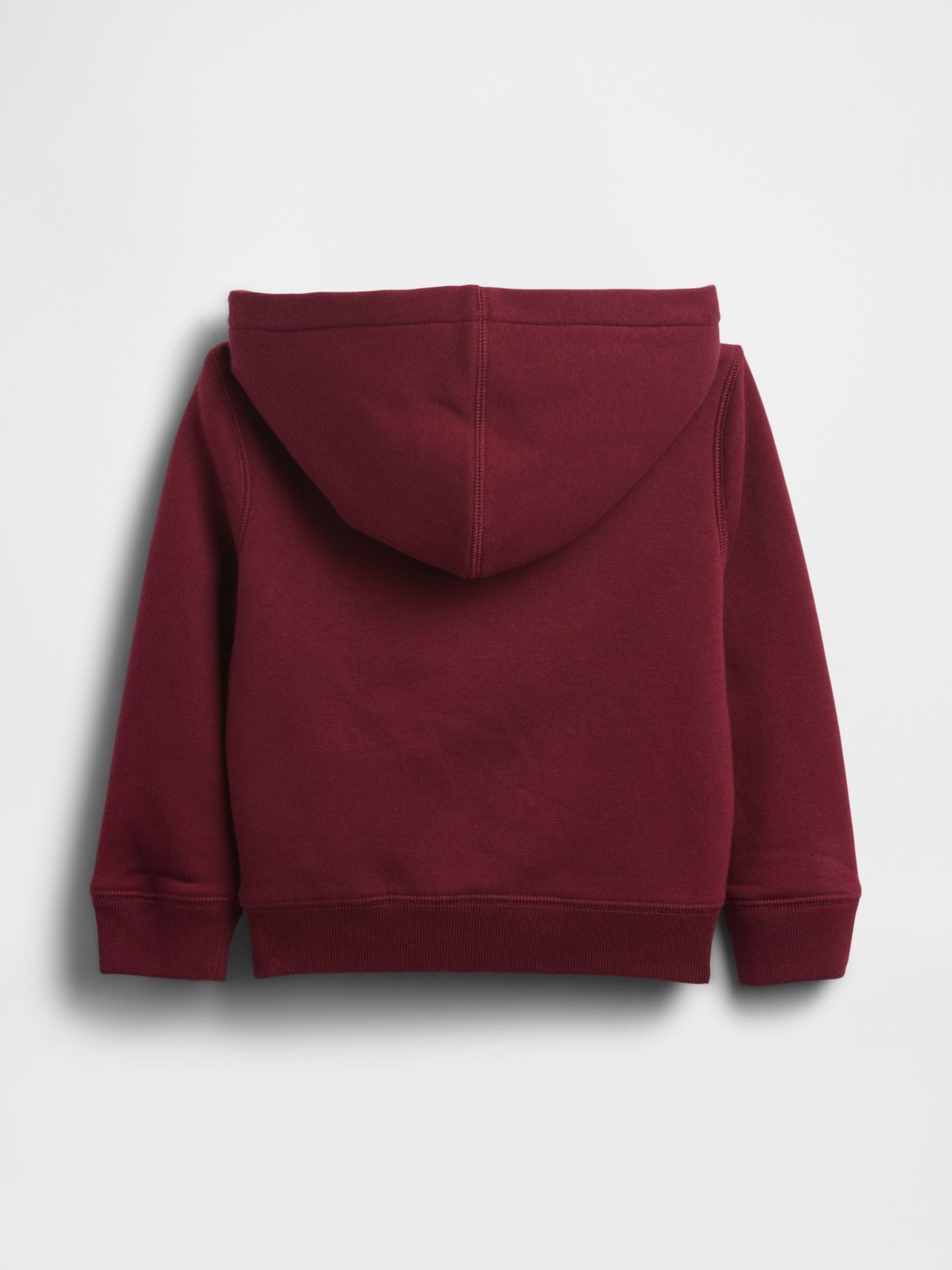 Burgundy Red Logo Sherpa Zip Up Hoodie (6mths-5yrs) - Image 2 of 3