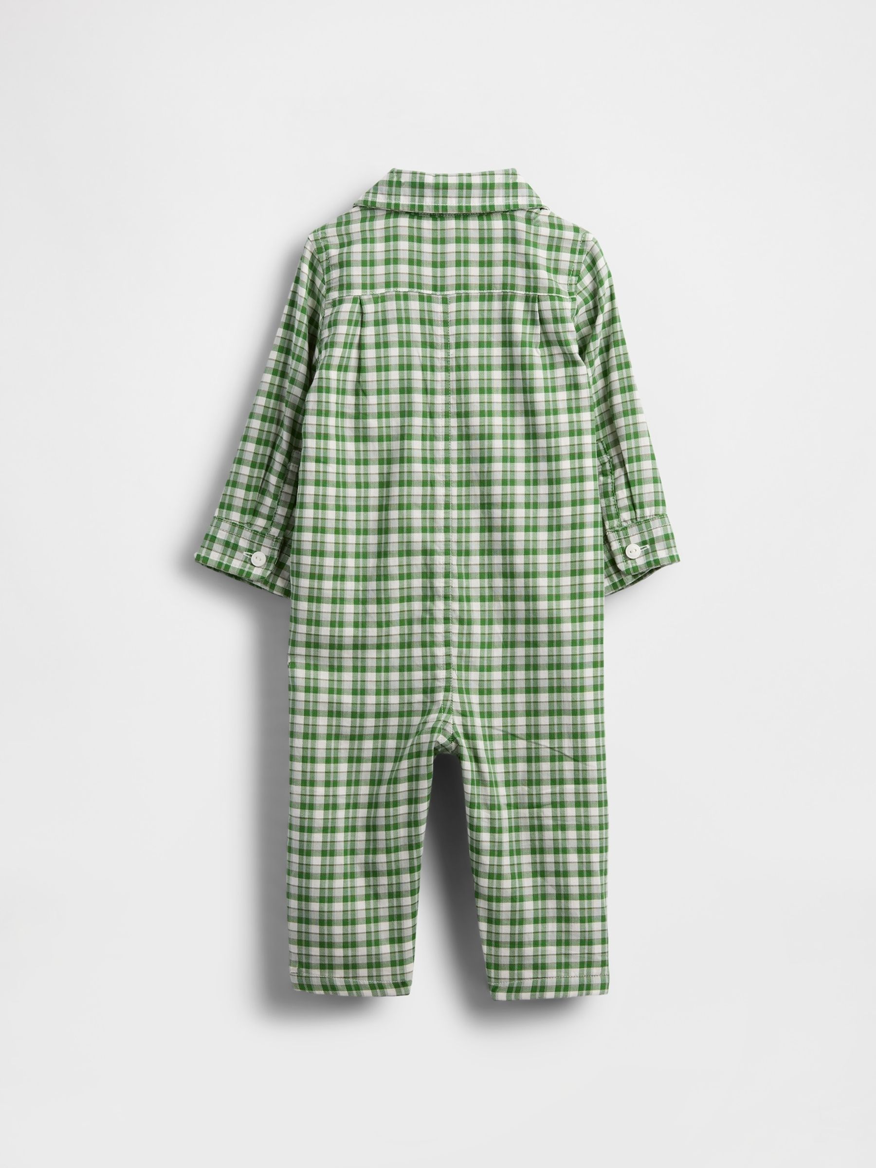 Green Check Flannel Sleepsuit One-Piece (Newborn-24mths) - Image 2 of 3