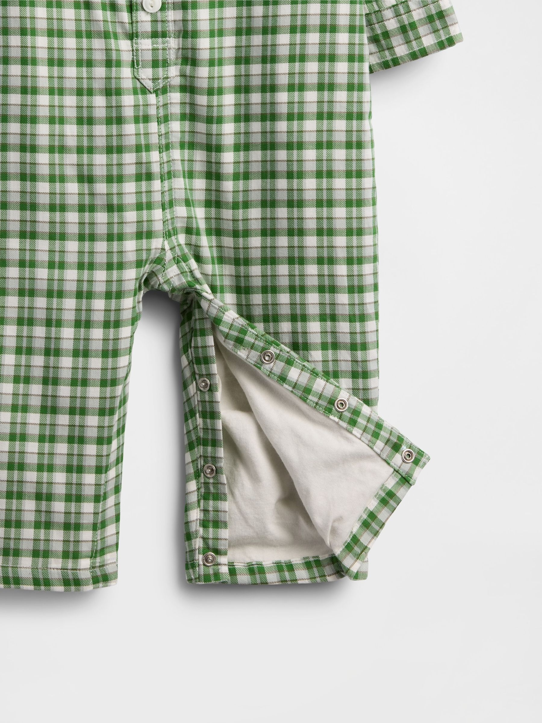 Green Check Flannel Sleepsuit One-Piece (Newborn-24mths) - Image 3 of 3