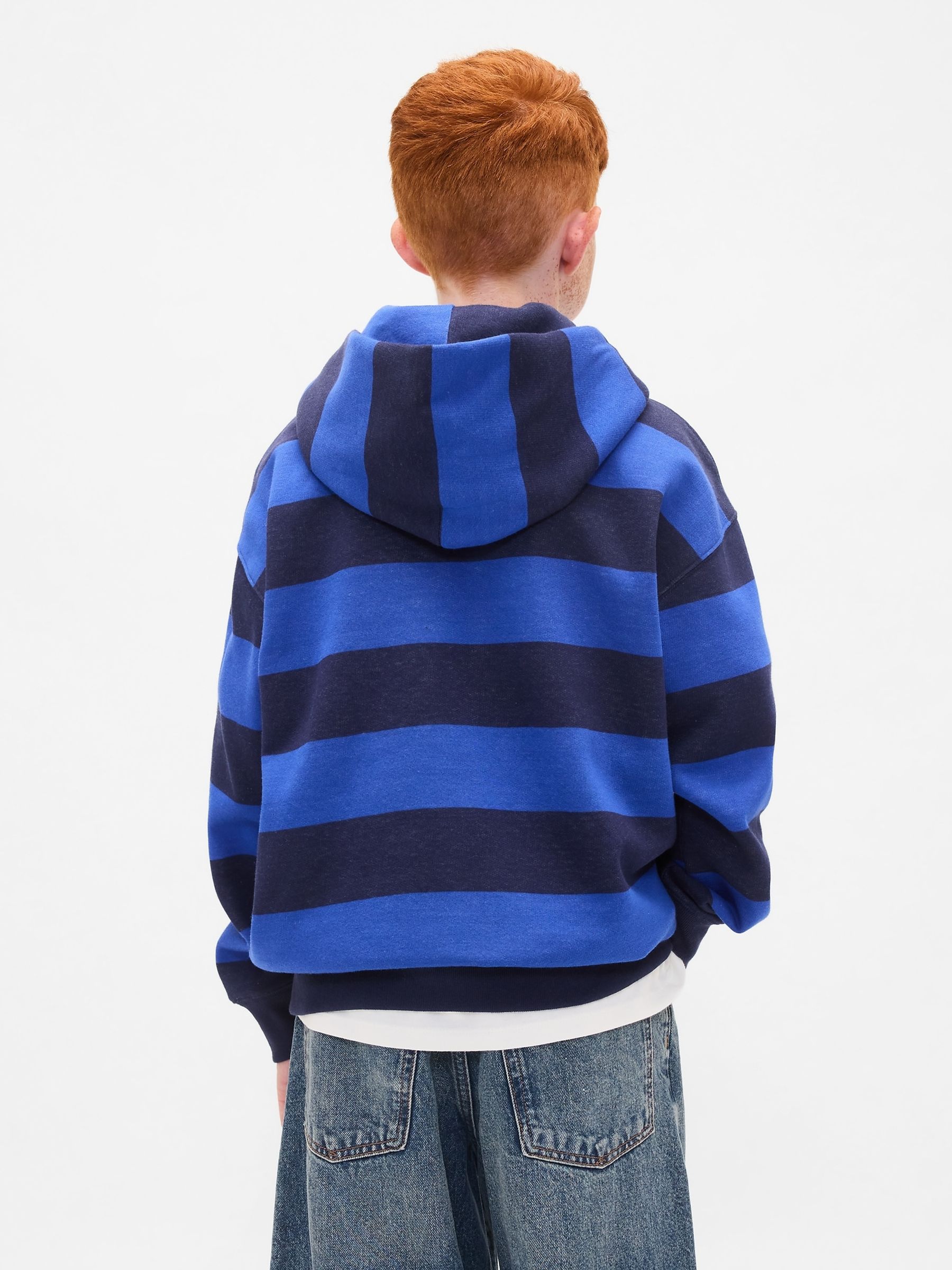 Blue Rugby Stripe Logo Hoodie (4-13yrs) - Image 2 of 5