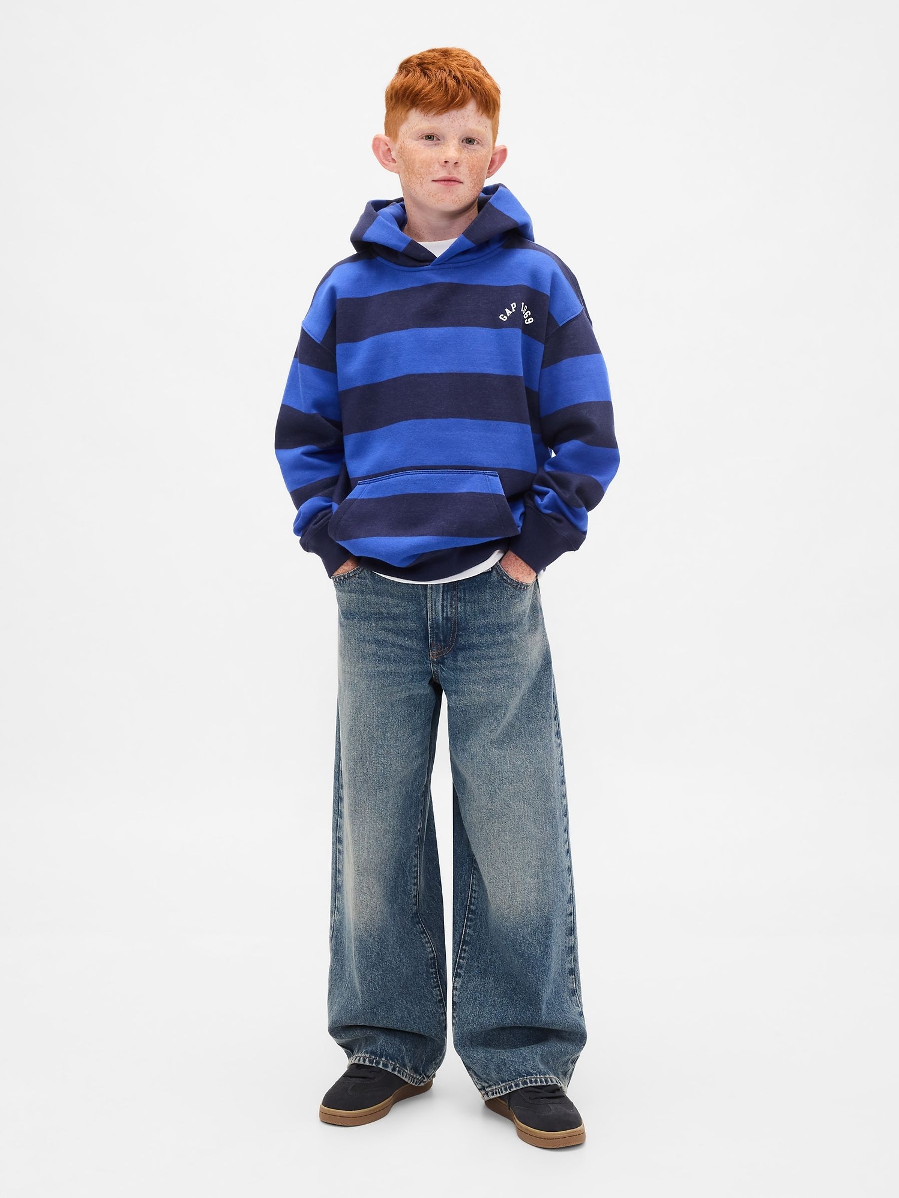 Blue Rugby Stripe Logo Hoodie (4-13yrs) - Image 3 of 5