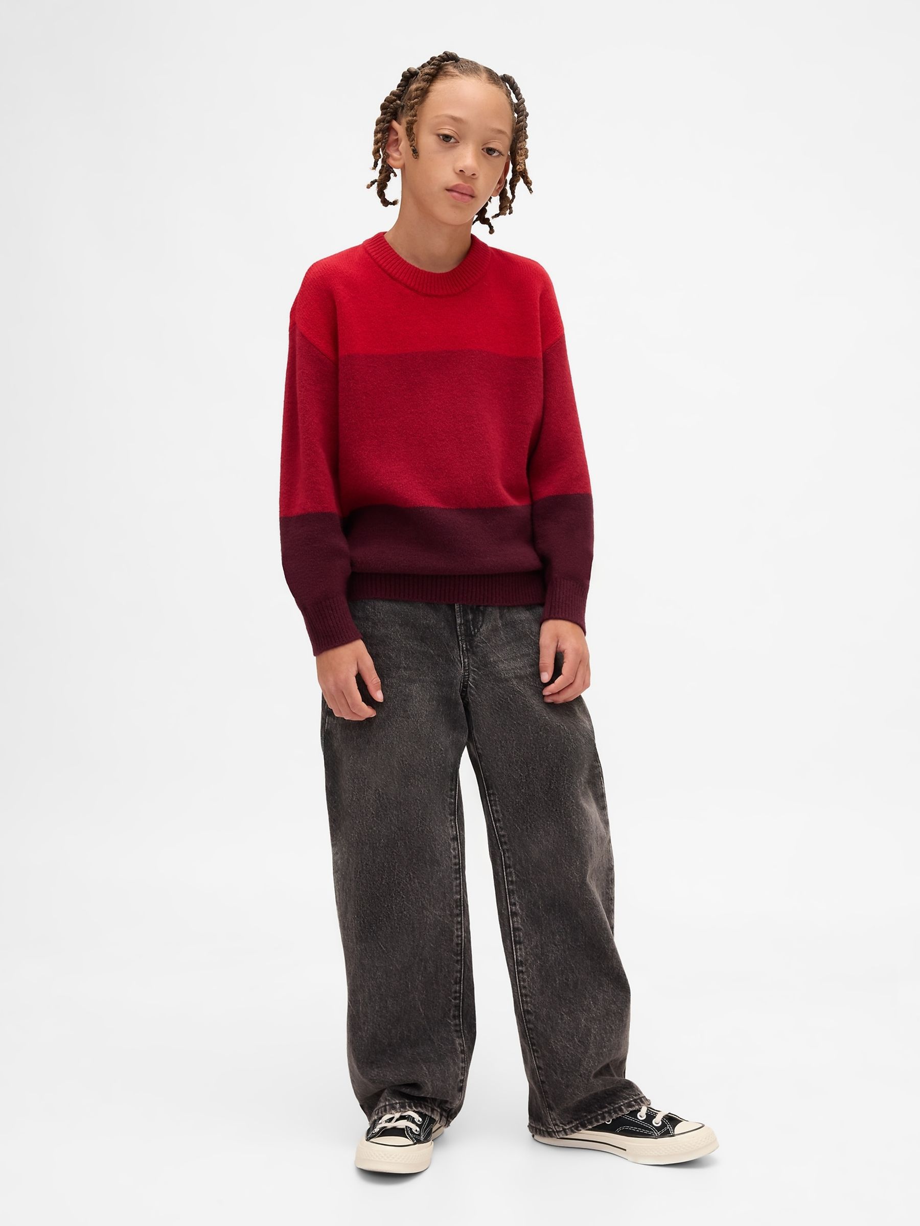 Red CashSoft Relaxed Crew Neck Sweatshirt - Image 3 of 5