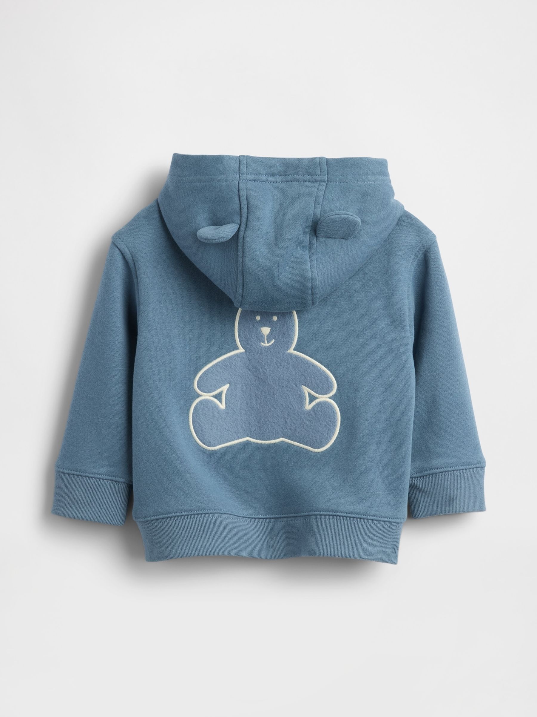 Blue Vintage Soft Bear Logo Zip Hoodie (Newborn-24mths) - Image 2 of 2