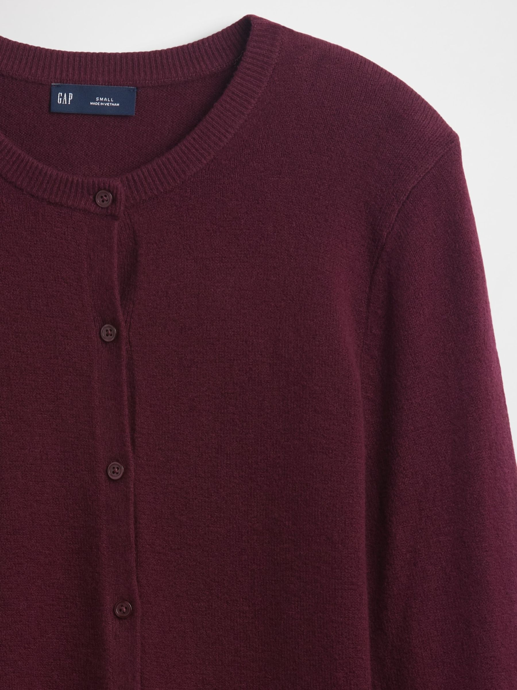 Burgundy Red Soft Touch Crop Cardigan - Image 4 of 4