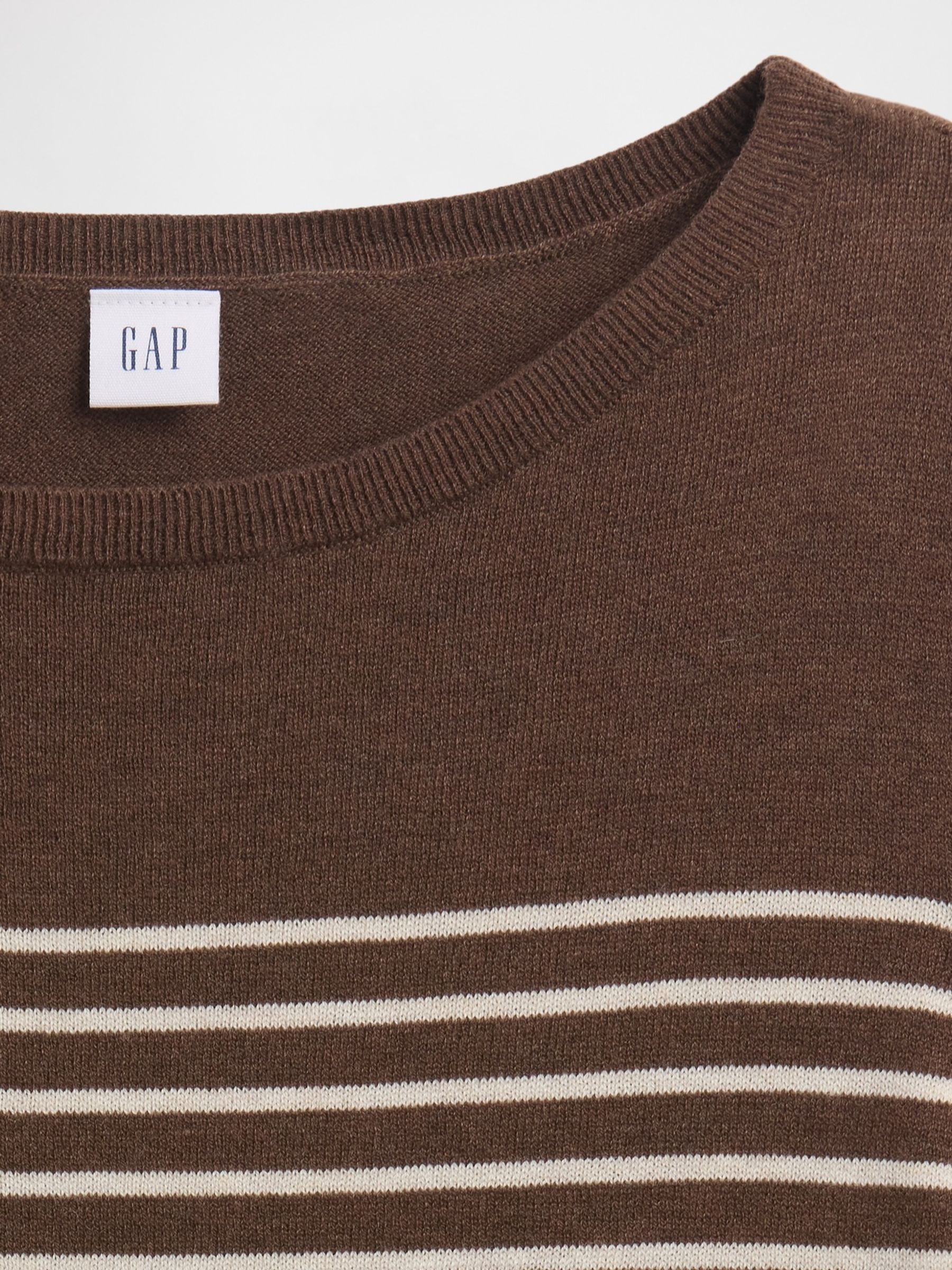 Brown/White Stripe Bella Boat Neck Jumper - Image 5 of 5 Brown/White Stripe Bella Boat Neck Jumper - Image 5 of 5