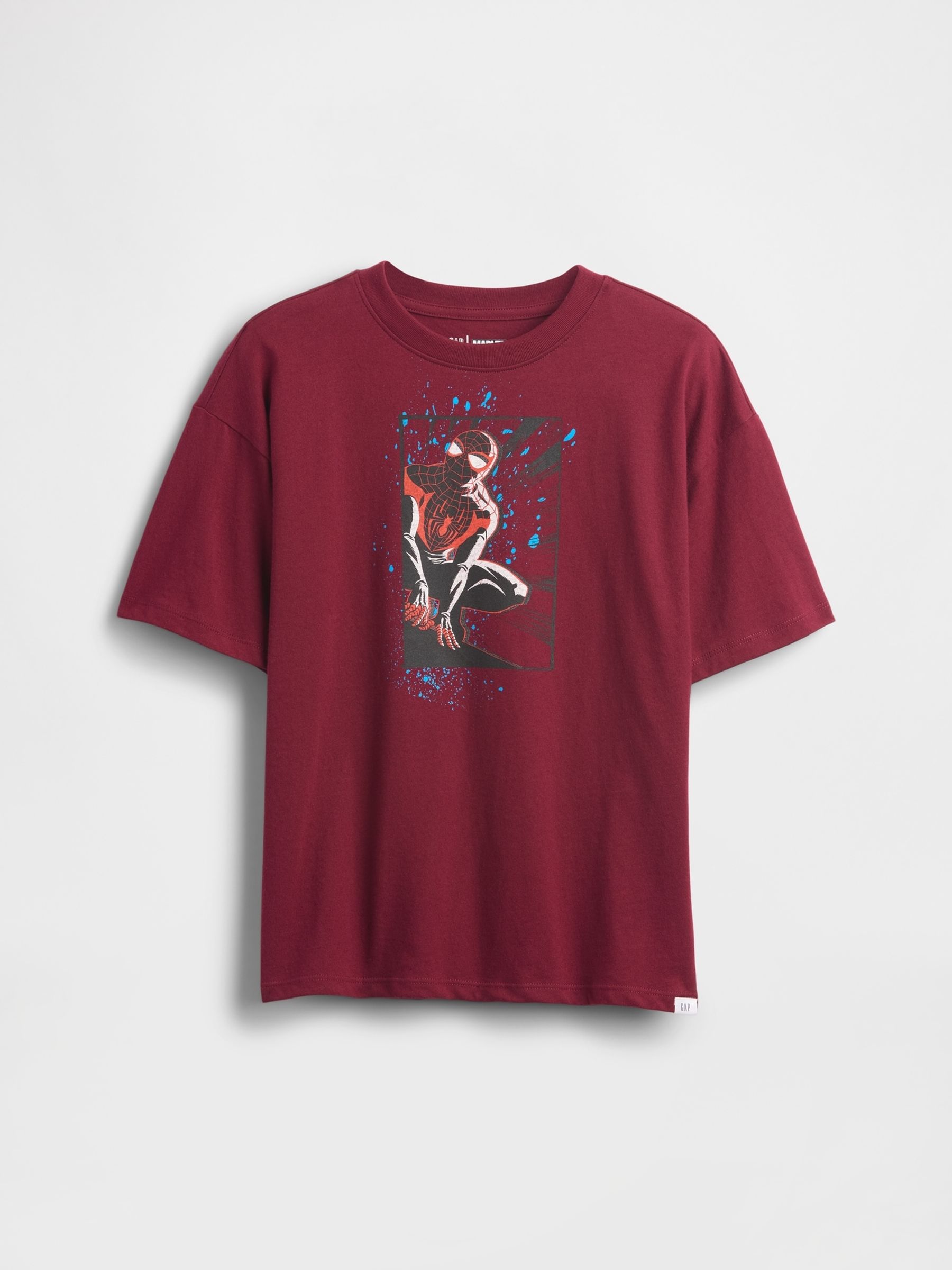 Burgundy Red Marvel Relaxed Crew Neck Graphic T-Shirt (4-13yrs) - Image 1 of 3