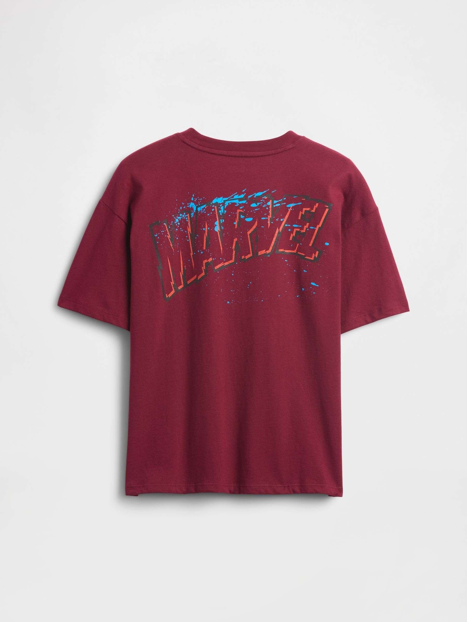 Burgundy Red Marvel Relaxed Crew Neck Graphic T-Shirt (4-13yrs) - Image 2 of 3