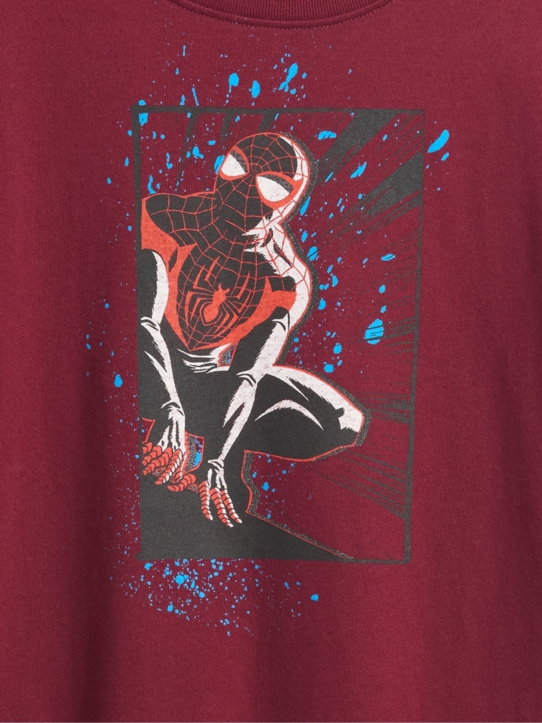 Burgundy Red Marvel Relaxed Crew Neck Graphic T-Shirt (4-13yrs) - Image 3 of 3