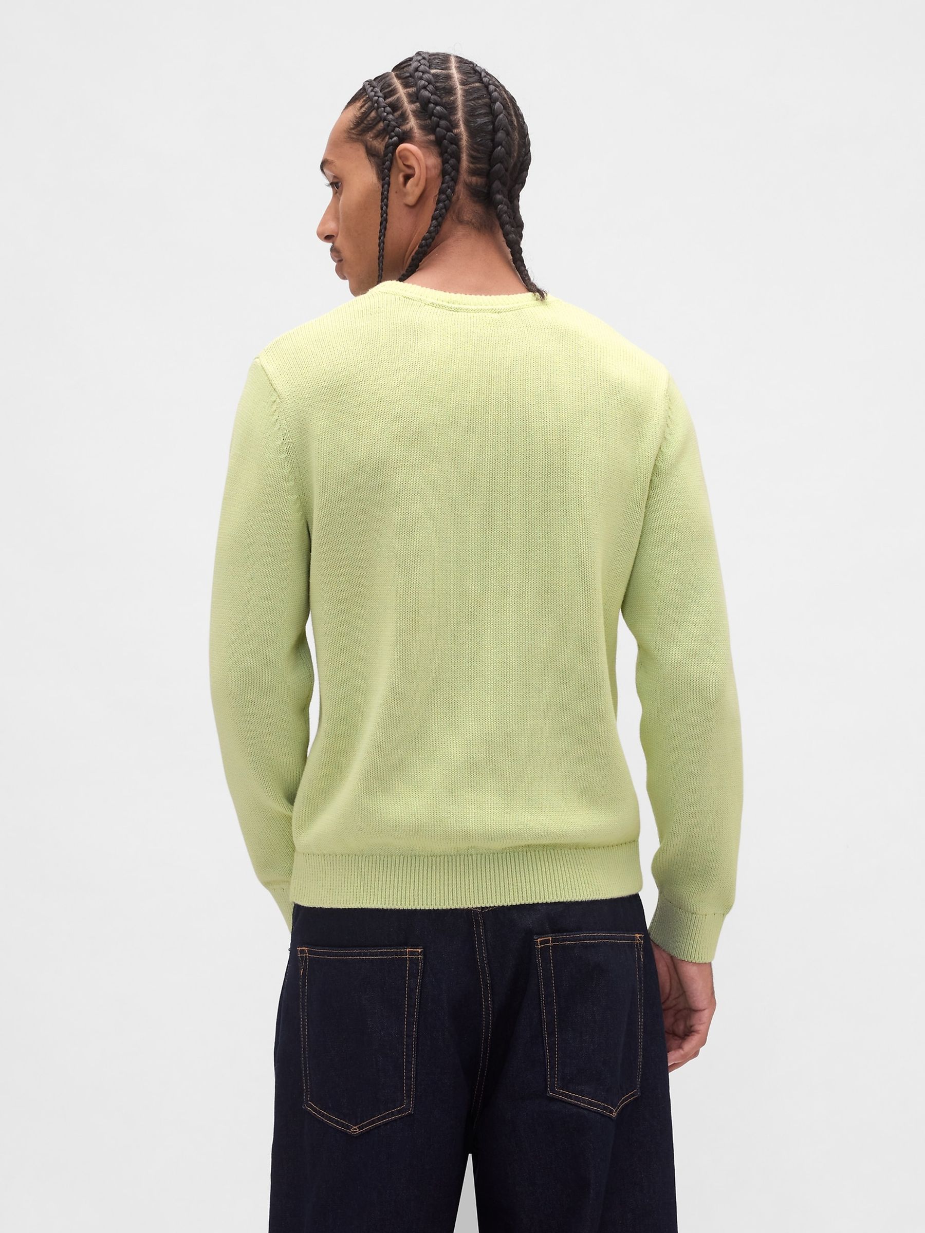 Green Classic Crew Neck Jumper - Image 2 of 4