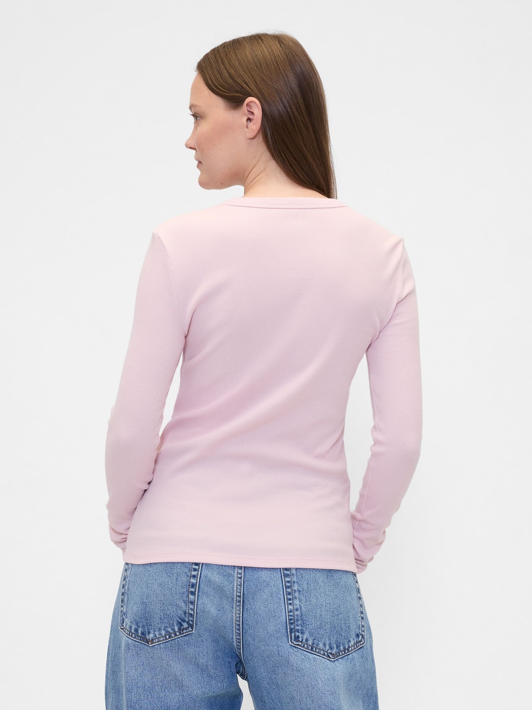 Pink Long Sleeve Ribbed T-Shirt - Image 2 of 5