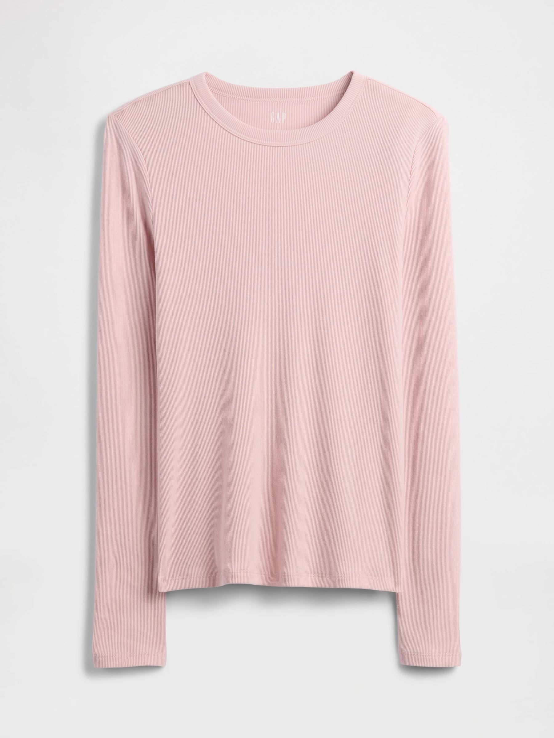 Pink Long Sleeve Ribbed T-Shirt - Image 5 of 5