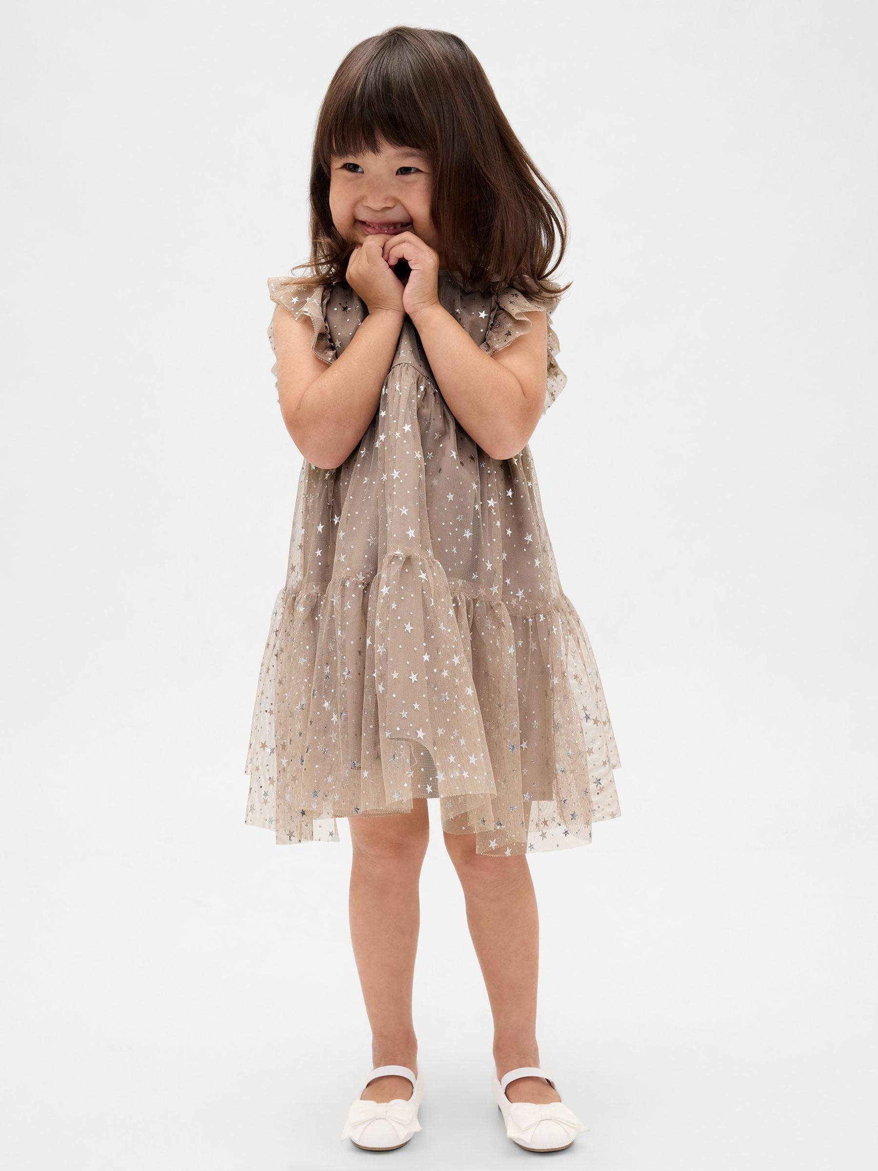 Cream Tiered Tulle Dress (6Mths - 5Yrs) - Image 1 of 3