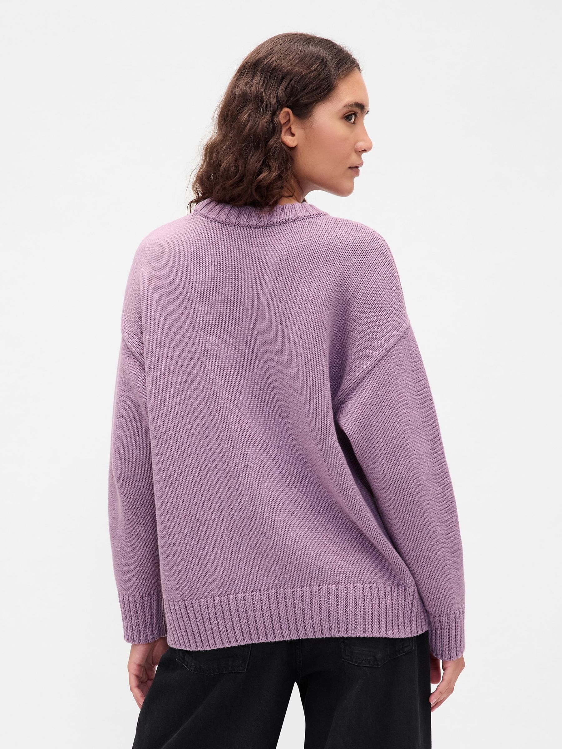 Purple Cotton Oversized Jumper - Image 2 of 4
