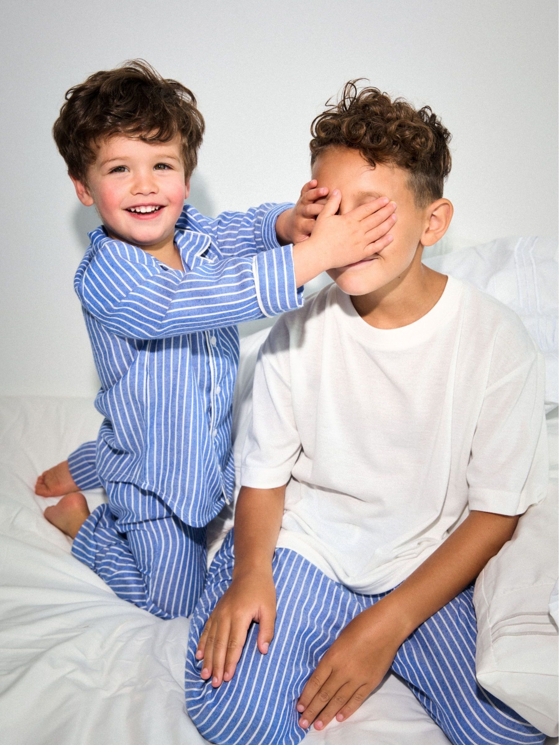 Blue Stripe Matching Family Christmas Pyjama Bottoms (6-13yrs) - Image 10 of 10