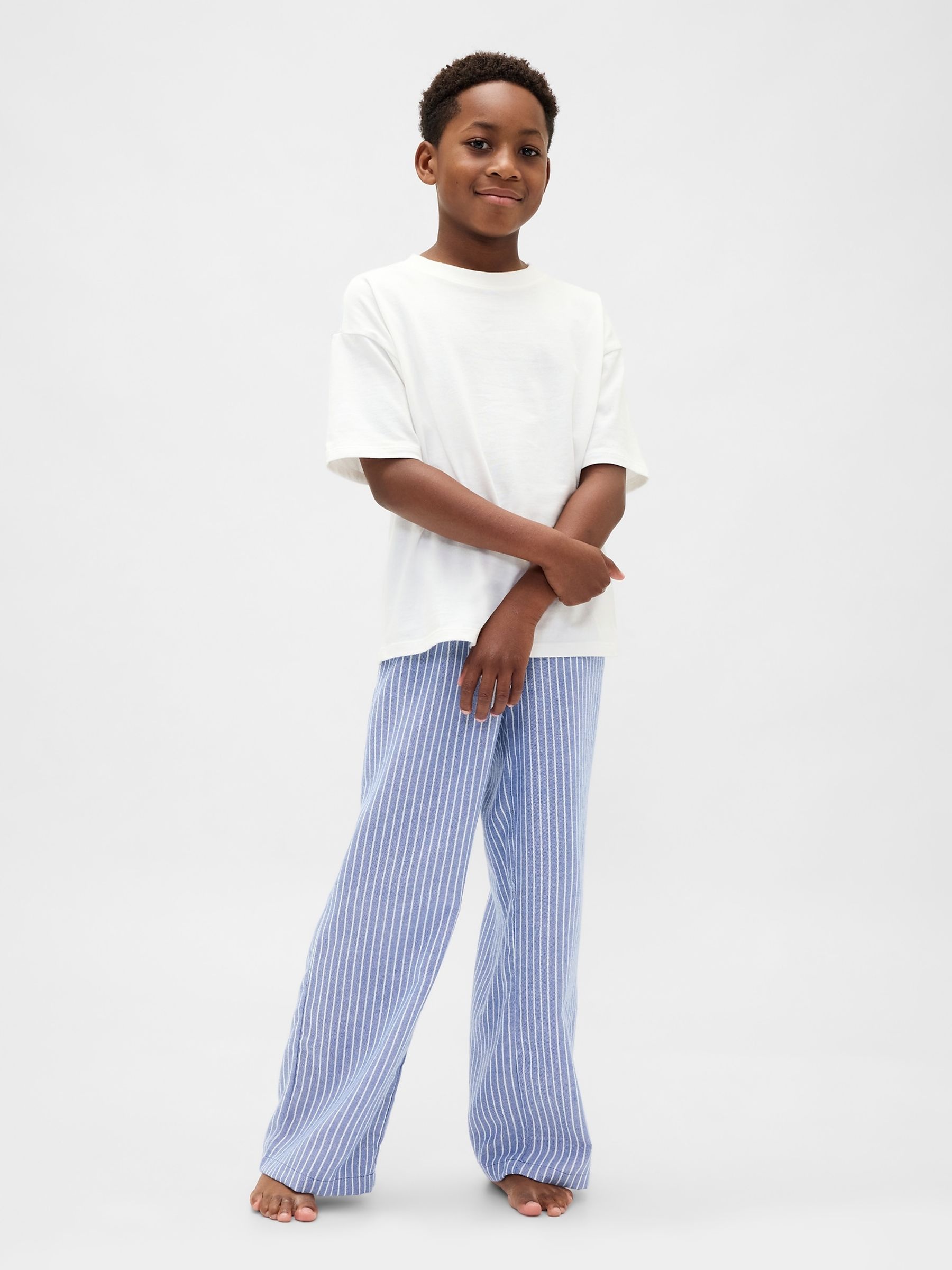 Blue Stripe Flannel Pyjama Trousers (6-13yrs) - Image 2 of 9 Blue Stripe Flannel Pyjama Trousers (6-13yrs) - Image 2 of 9