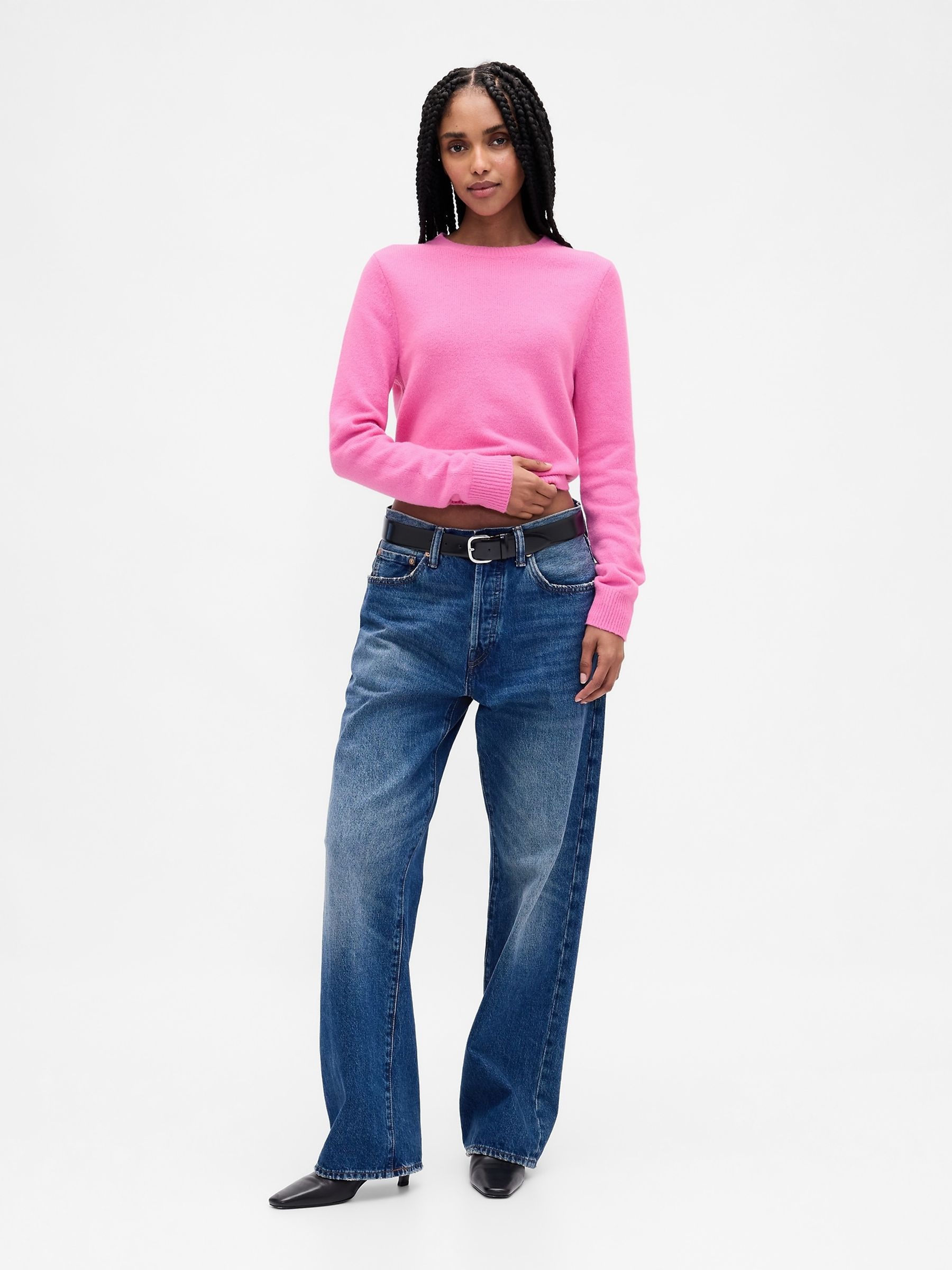 Pink Soft Touch Crew Neck Jumper - Image 3 of 4