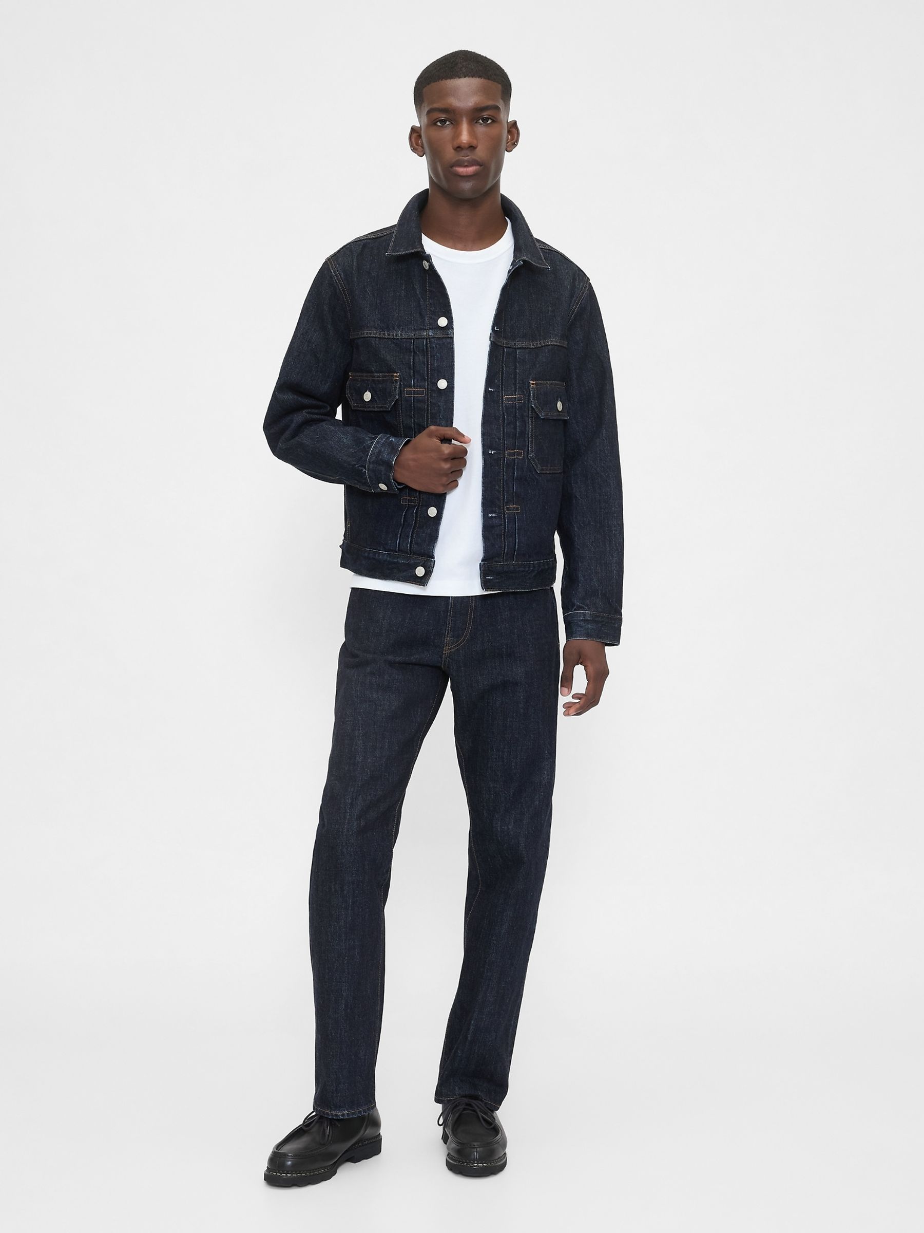 Dark Wash Blue Heavyweight Denim Jacket - Image 3 of 4