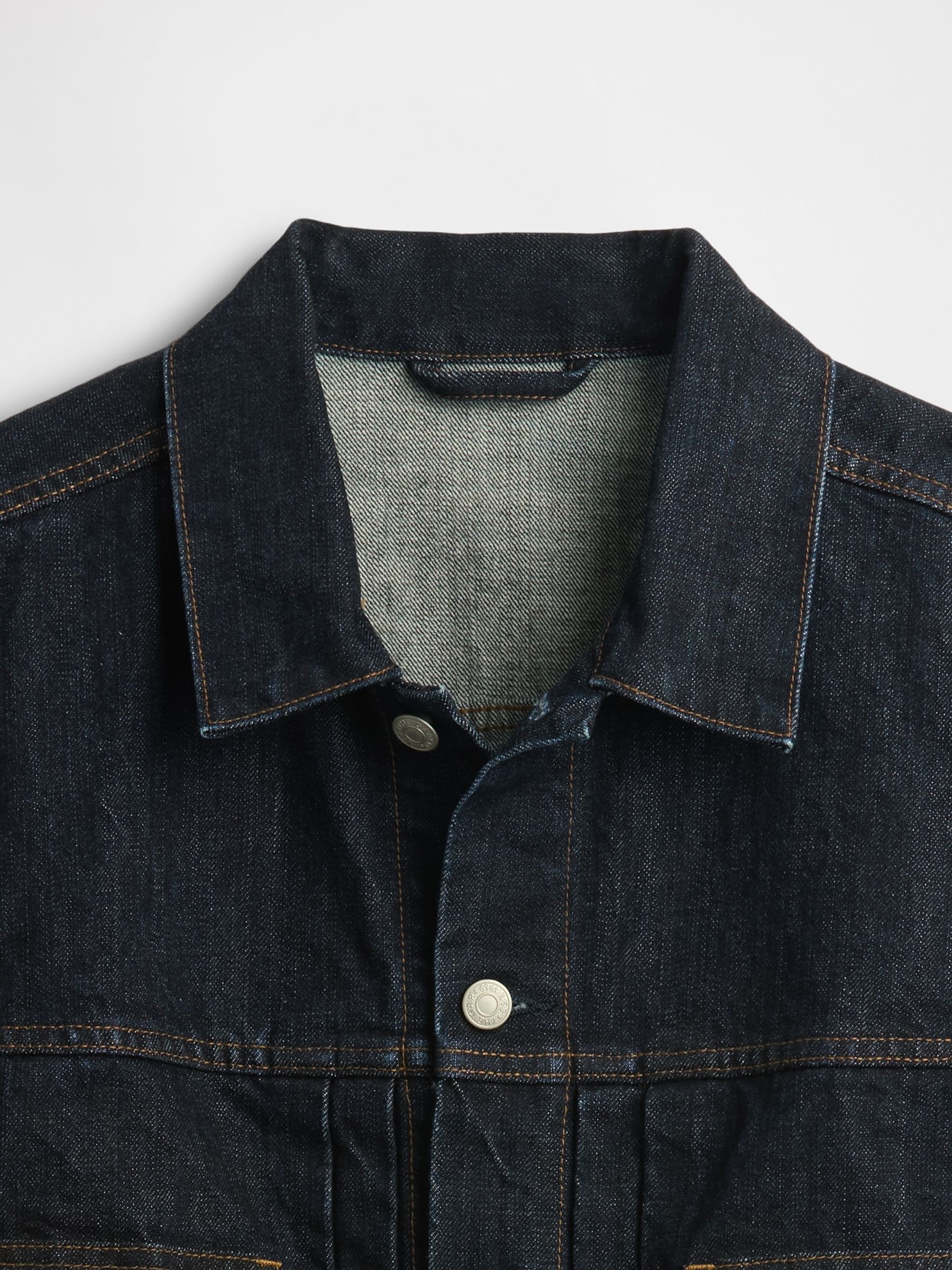 Dark Wash Blue Heavyweight Denim Jacket - Image 4 of 4