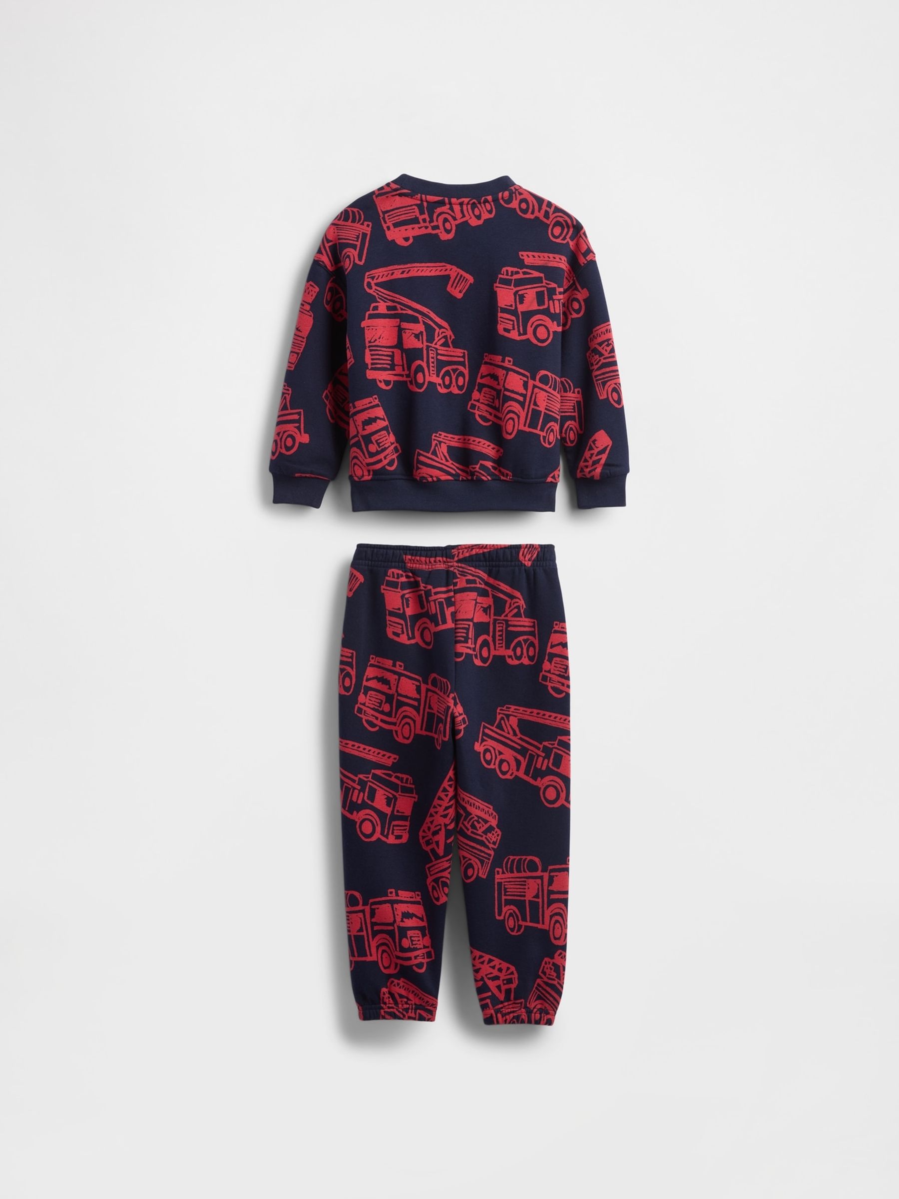 Navy Blue Vintage Soft Firetruck Sweatshirt & Joggers Set (6mths-5yrs) - Image 3 of 3