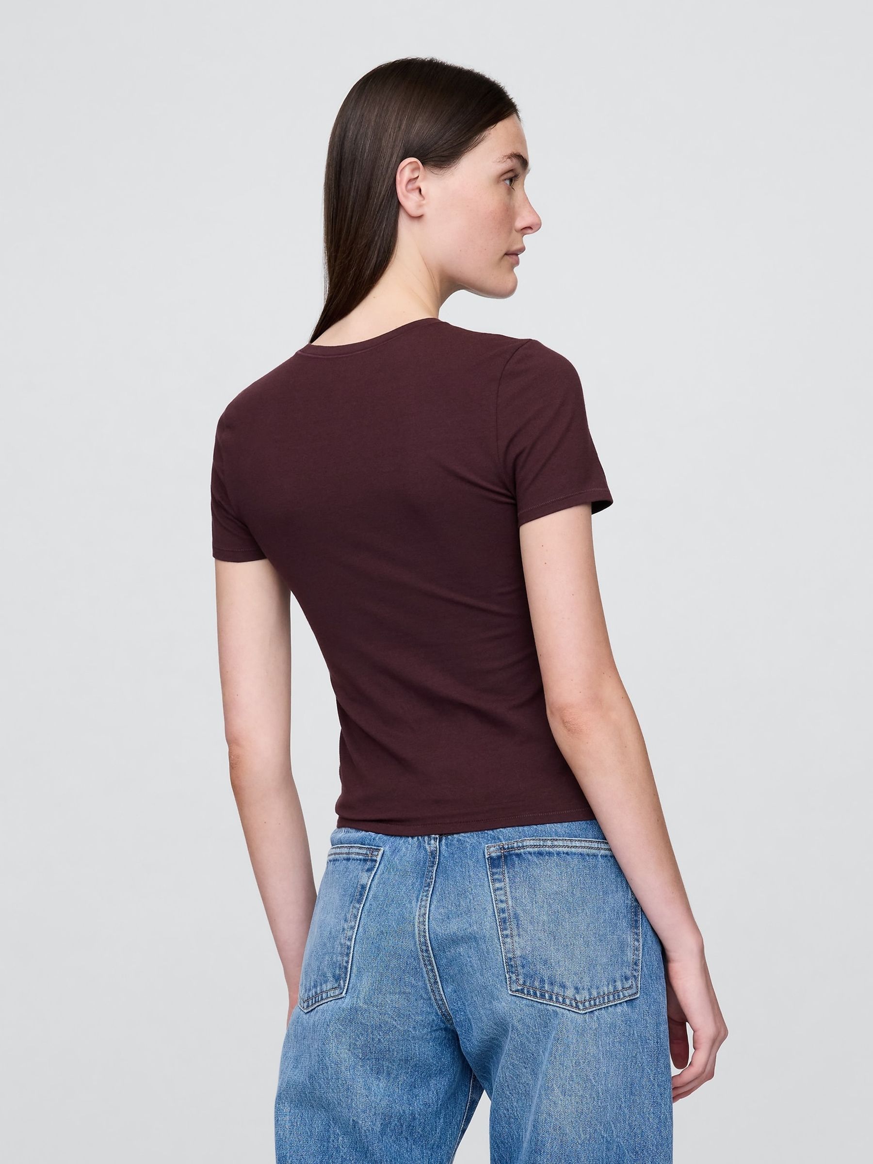 Maroon Red CloseKnit Jersey Short Sleeve T-Shirt - Image 2 of 4